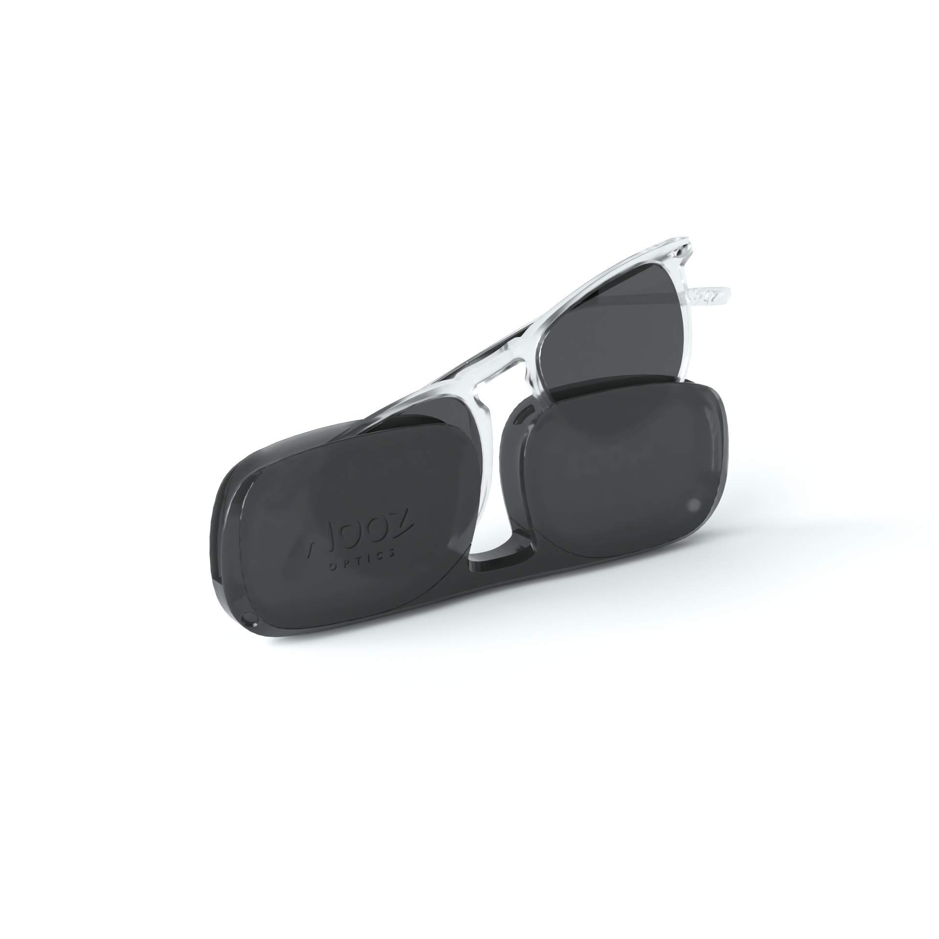 NOOZ Optics Unisex Reading Sunglasses - Slim Lightweight Magnifying Sun Glasses with Case | DINO Square Frame | Perfect for Reading Outdoors, Driving & Beach Activities