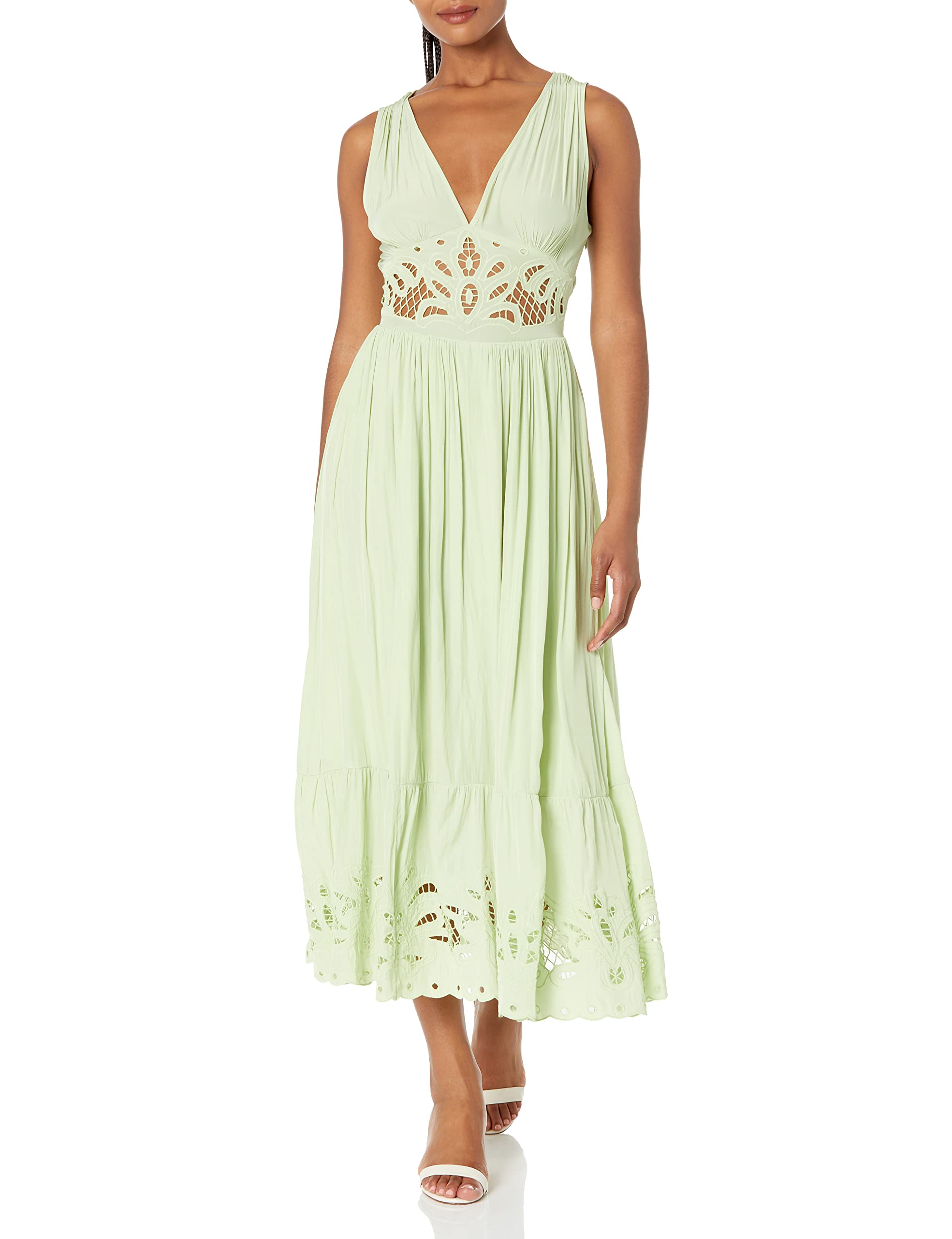 Ramy Brook Women's Cut-Out Maxi Barb Dress - Elegant Flowy Summer Dress for Beach, Wedding & Party Occasions