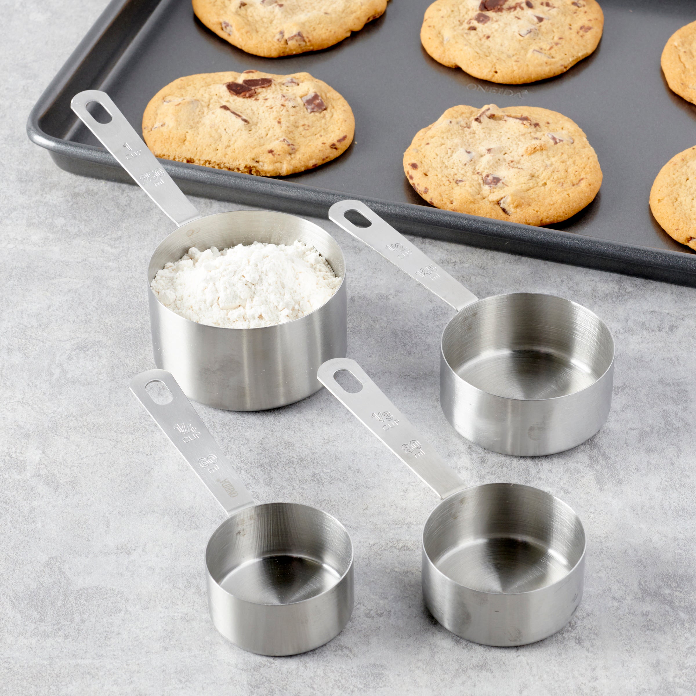Premium 4-Piece Measuring Cups Set - Stainless Steel Kitchen Essentials for Baking & Cooking - Perfect for Home Chefs & Professional Bakers