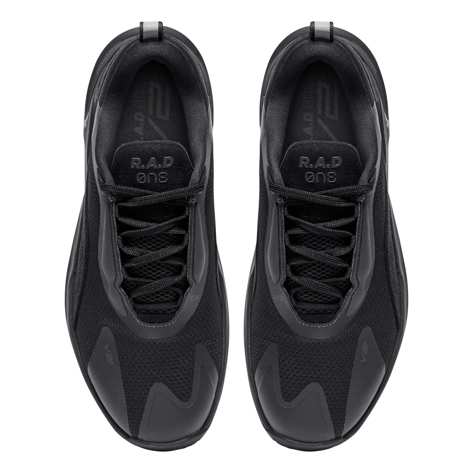 R.A.D® ONE V2 Triple Black Sneakers - Men's & Women's Fashion Running Shoes for Casual Wear, Gym & Street Style