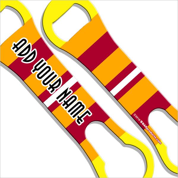 Bright Stripes V Rod® Bottle Opener - Personalized Custom Name Engraved - Perfect for BBQ, Tailgating & Man Cave Decor