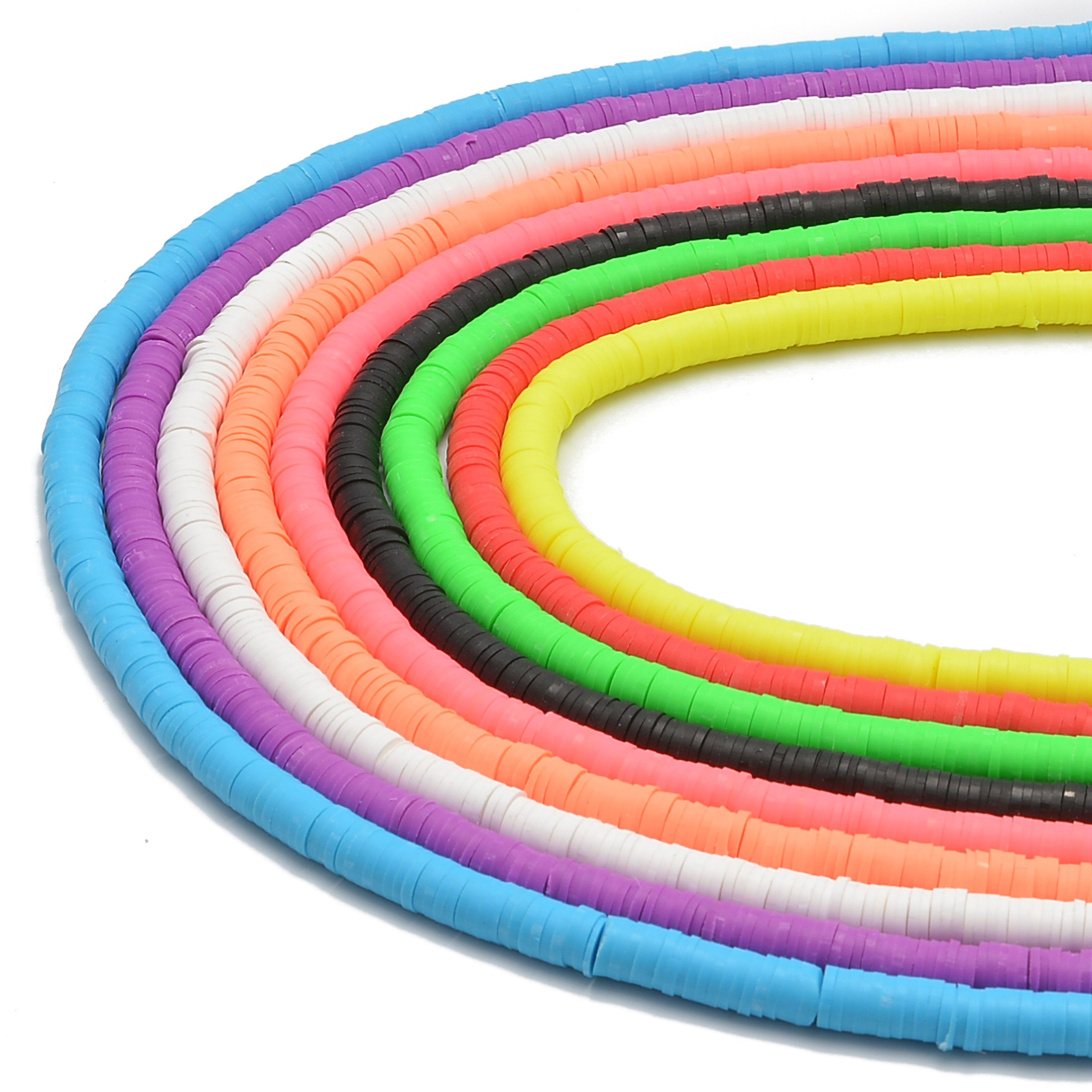 Polymer Clay Heishi Rondelle Disc Beads 1x4mm - African Tribal Beads for Jewelry Making - 15.5 Inch Strand - Perfect for Necklaces, Bracelets & DIY Craft Projects