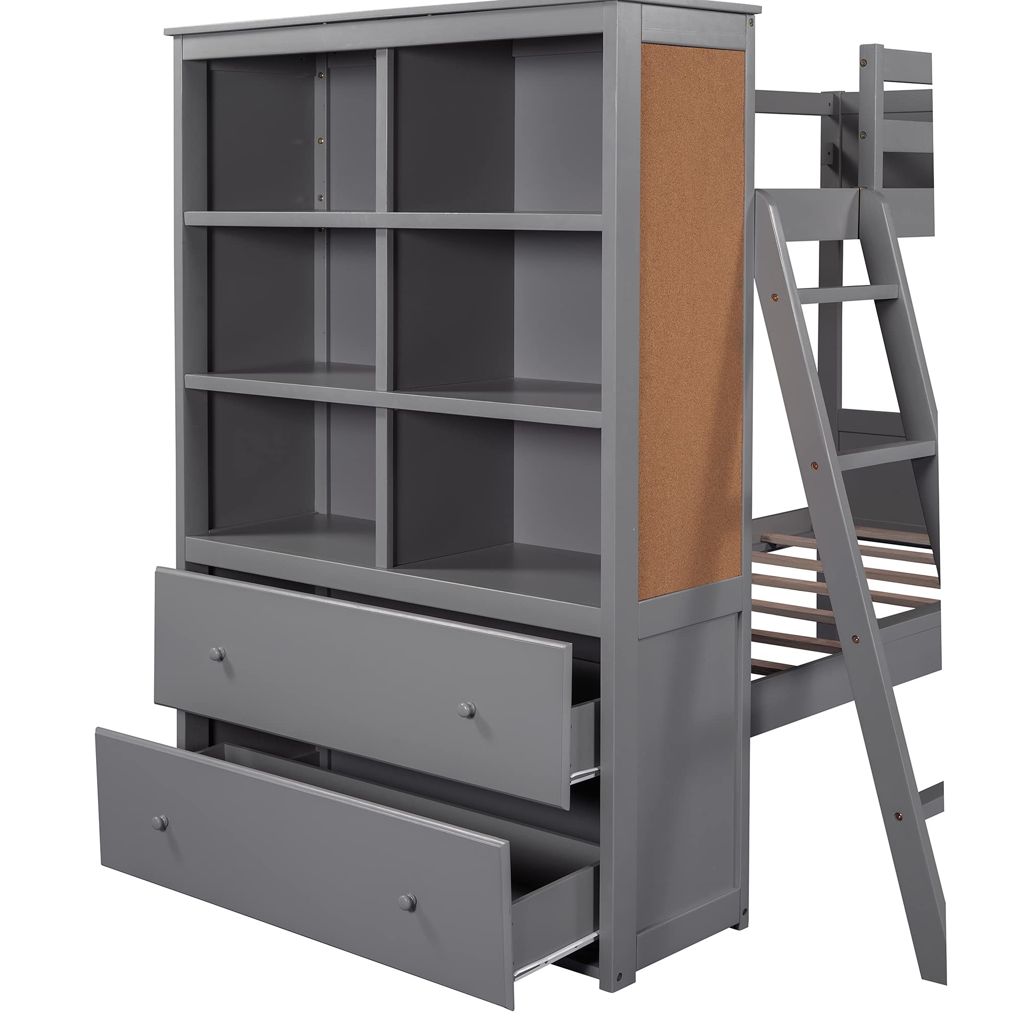 Kids Twin Over Twin Bunk Bed with Guardrails & Ladder - Space-Saving for Small Rooms