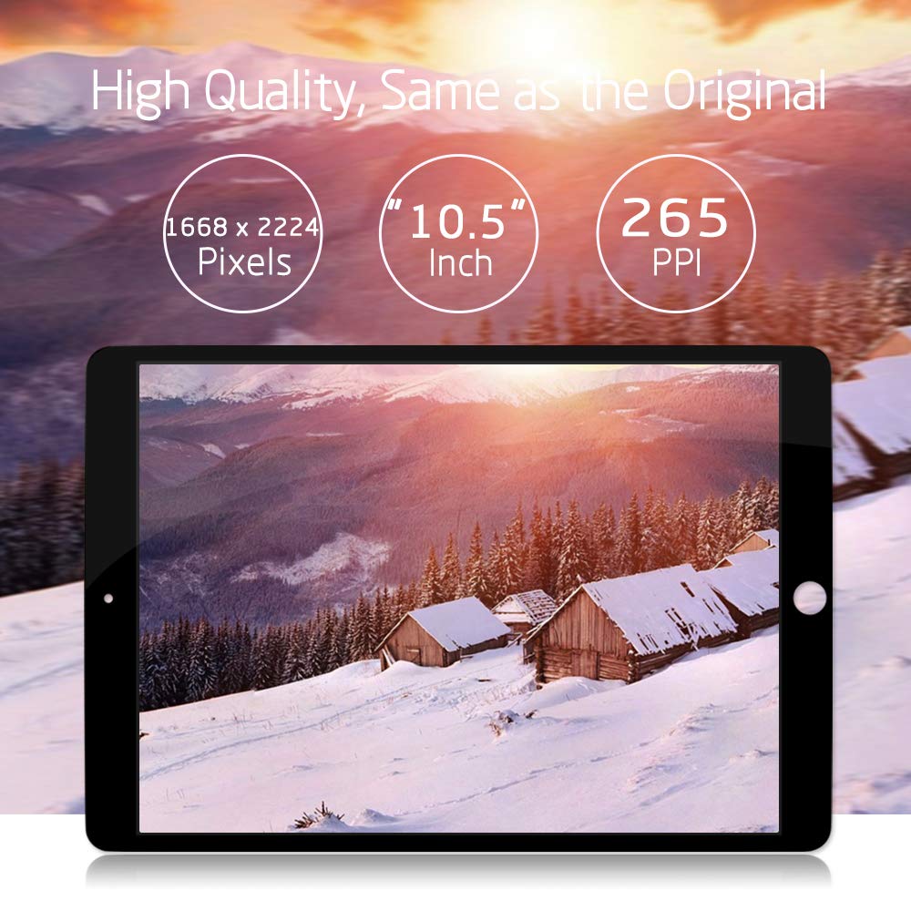 Original Title: for iPad Pro 10.5 A1701 A1709 Screen Replacement LCD Display LCD Display Matrix Touch Screen Digitizer Tablet Assembly no Home Button EMC 3140 3141   Optimized Title: iPad Pro 10.5 Screen Replacement (A1701/A1709) - LCD Display & Touch Digitizer Assembly (No Home Button) - Compatible with EMC 3140/3141 - Perfect for DIY Repairs & Tablet Screen Fixes