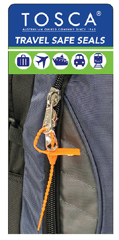 Tosca TCA038 Travel Safe Seals - 10 Pack Luggage Locks for Suitcases, Bags & Backpacks | TSA Approved Security Locks for Air Travel, Hotels & Cruise Vacations