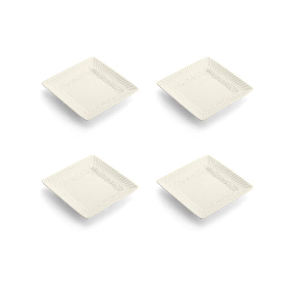 Italian Countryside® Square Dipping Plates Set of 4 - Elegant Appetizer Serving Dishes for Cheese, Dips & Charcuterie | Perfect for Dinner Parties, Wine Tasting & Entertaining