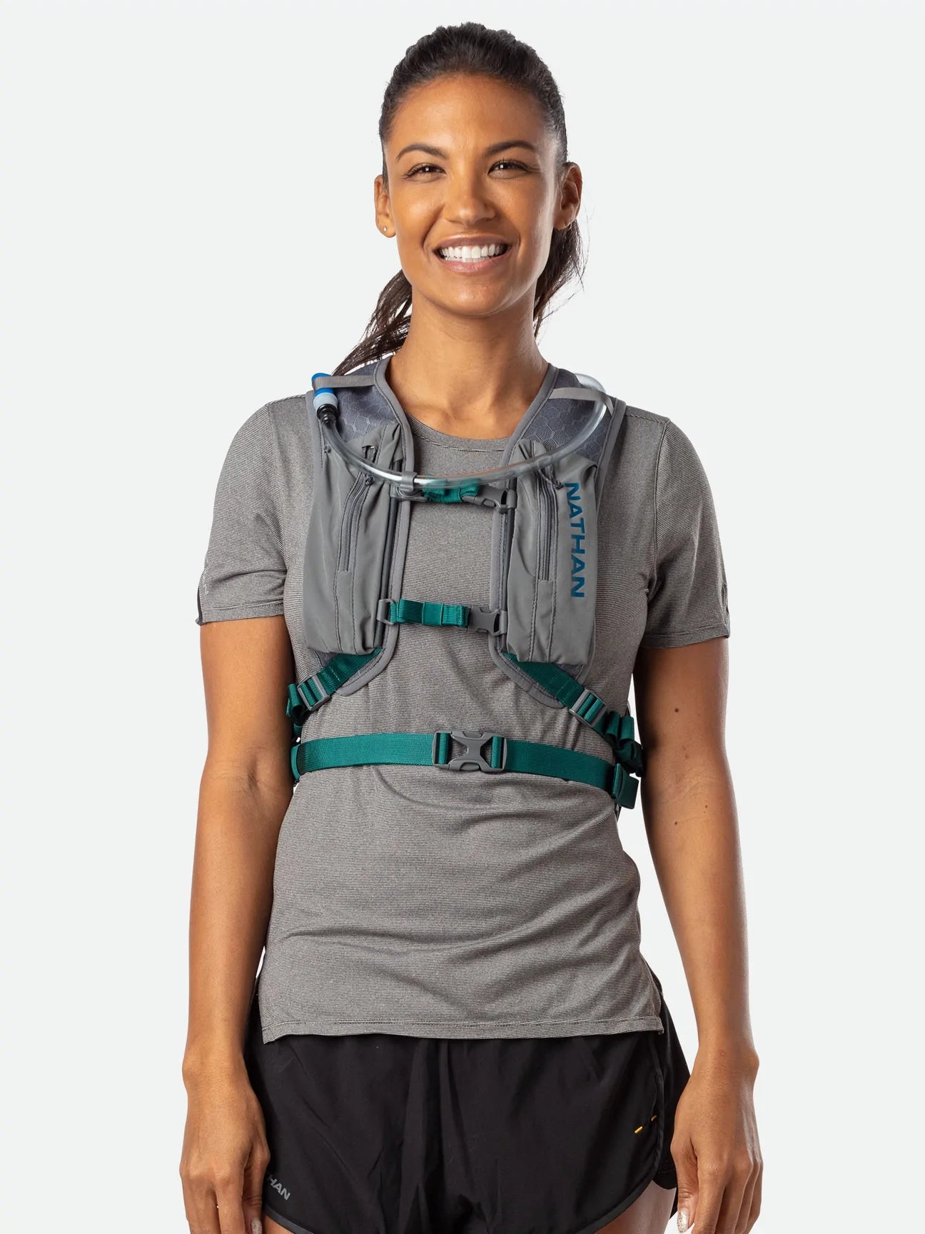 10L Hydration Pack for Hiking & Running - Lightweight Crossover Backpack with Water Bladder (Charcoal/Marine Blue) - Perfect for Outdoor Adventures, Camping & Travel