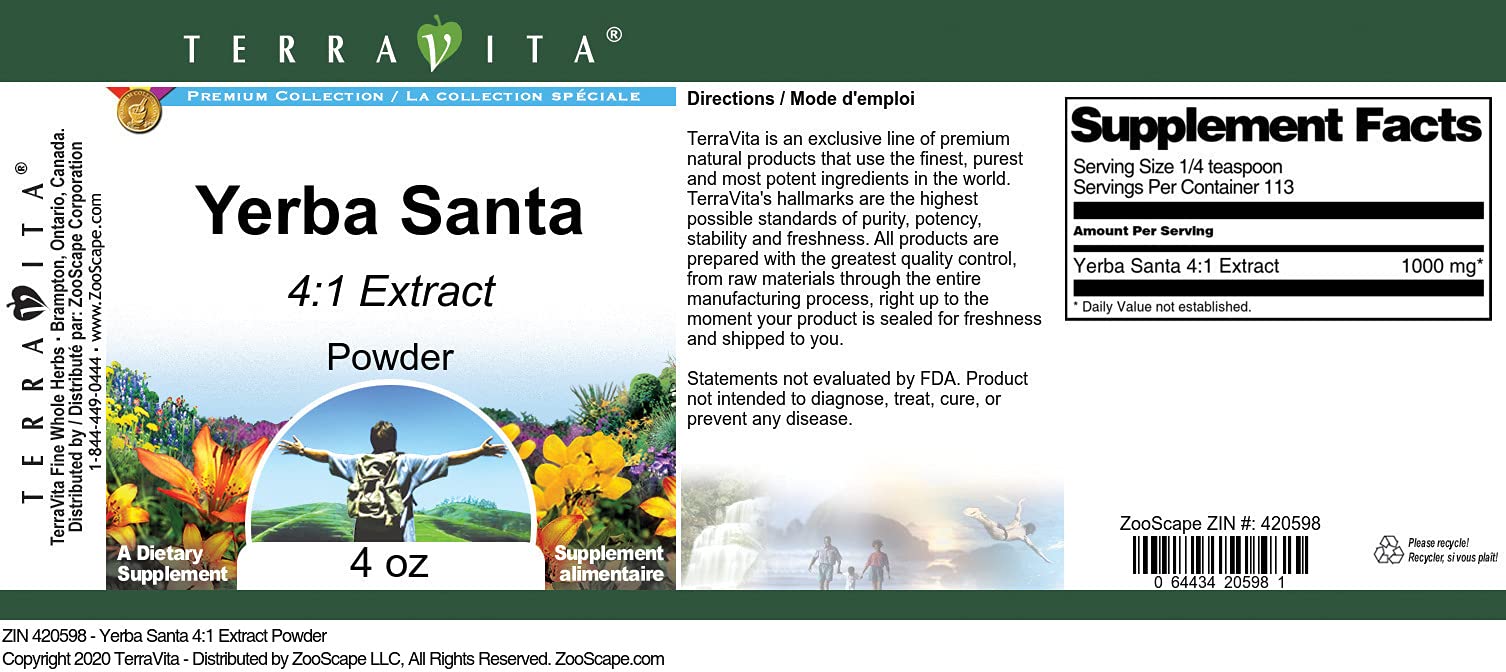 Yerba Santa 4:1 Extract Powder (4 oz) - 3 Pack | Herbal Supplement for Respiratory Support & Wellness | Perfect for Tea, Smoothies & Natural Remedies