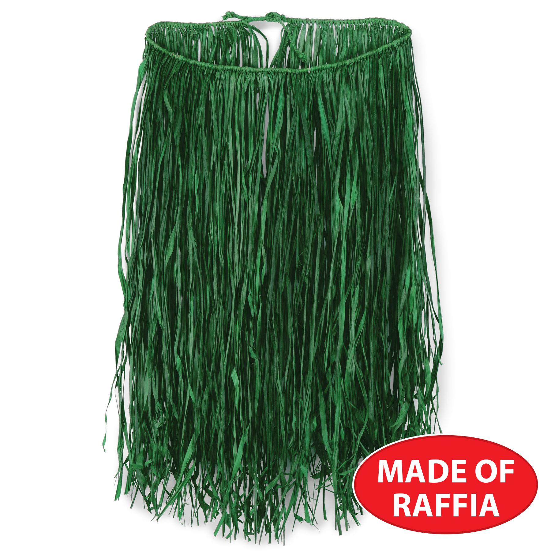 12 Pack Beistle Extra Large Raffia Hula Skirt - Green | Tropical Party Costume, Luau Dance, Hawaiian Theme Decor, Halloween & Cosplay Accessories