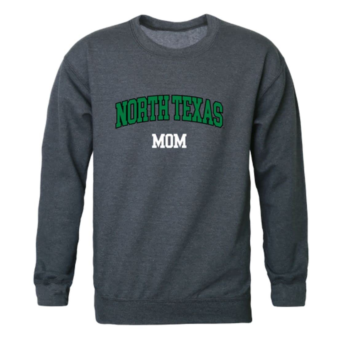 UNT Mean Green Mom Fleece Crewneck Sweatshirt - Heather Charcoal | University of North Texas Apparel for Moms | Perfect for Game Day, School Spirit & Casual Wear