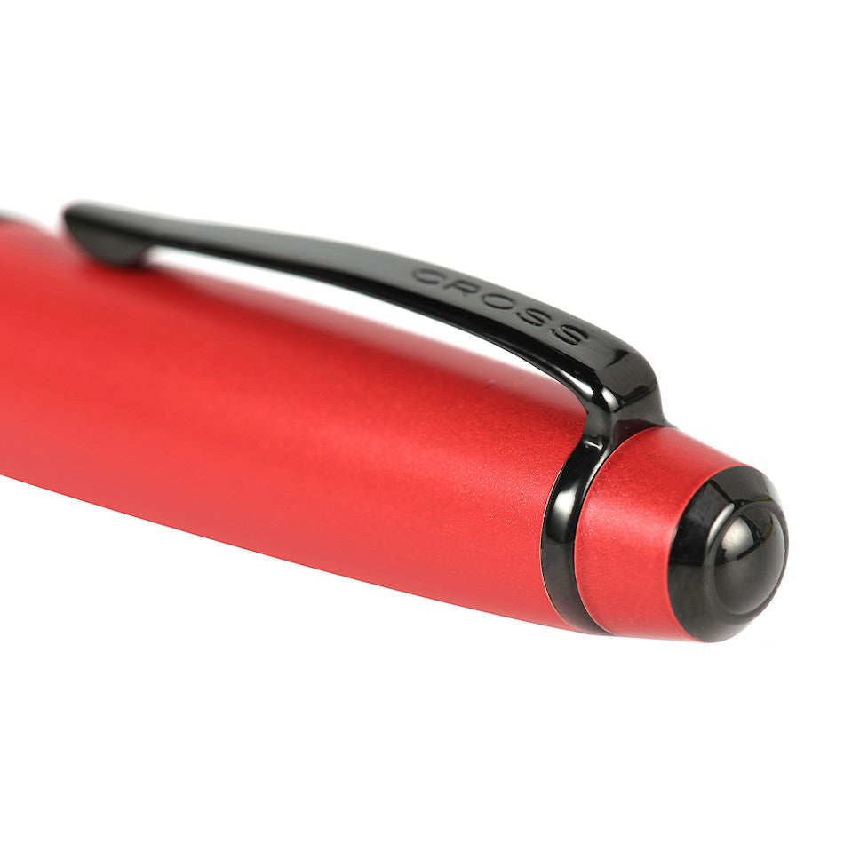 Premium Cross Bailey Ballpoint Pen - Red Lacquer with Black Trim - Elegant Writing Instrument for Office, Business Gifts & Everyday Use