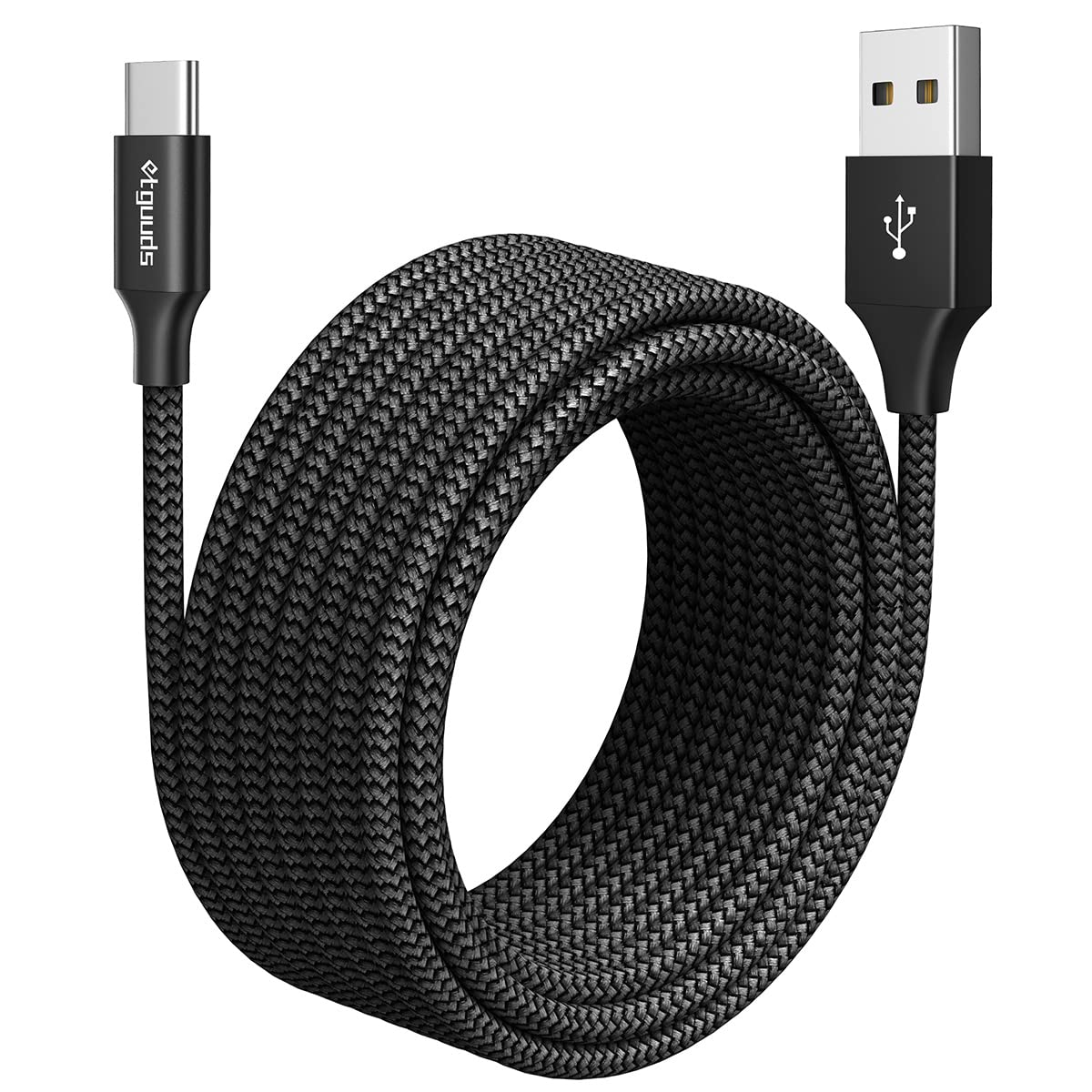 20ft USB C Cable Fast Charging, 6m Nylon Braided USB-A to USB-C 2.0 Charger Cord - Compatible with Samsung Galaxy, LG, Moto, Pixel, Nintendo Switch & More - Perfect for Home, Office & Travel Charging