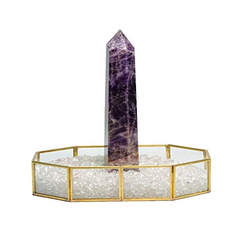 8-Inch Rare Large Natural Amethyst Quartz Crystal Point Gemstone - Energy Healing Obelisk Tower for Meditation, Reiki & Home Decor