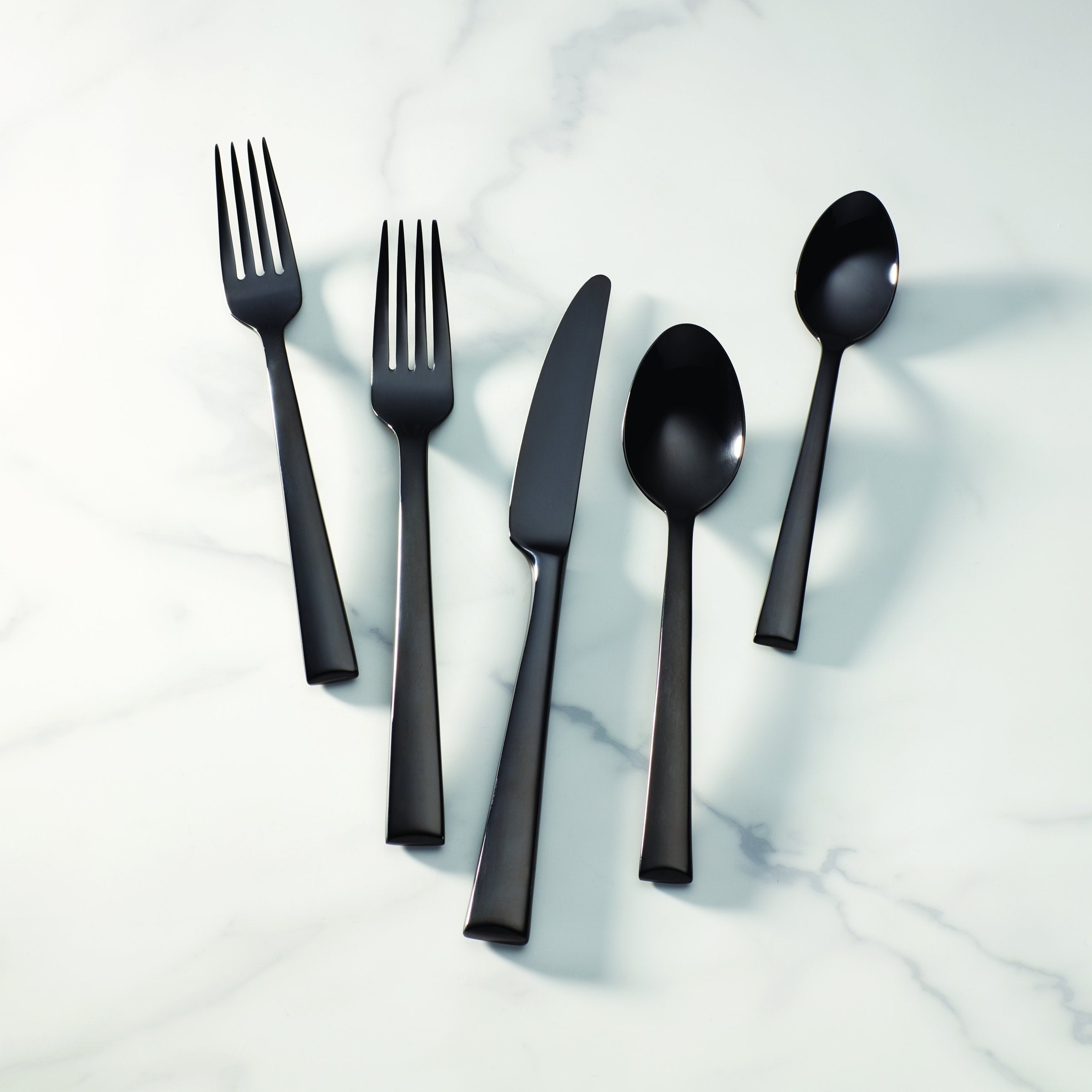 Colebrook Onyx 5-Piece Dinnerware Set - Elegant Black Stoneware Plates, Bowls & Mugs for Formal Dining, Restaurant, or Home Entertaining