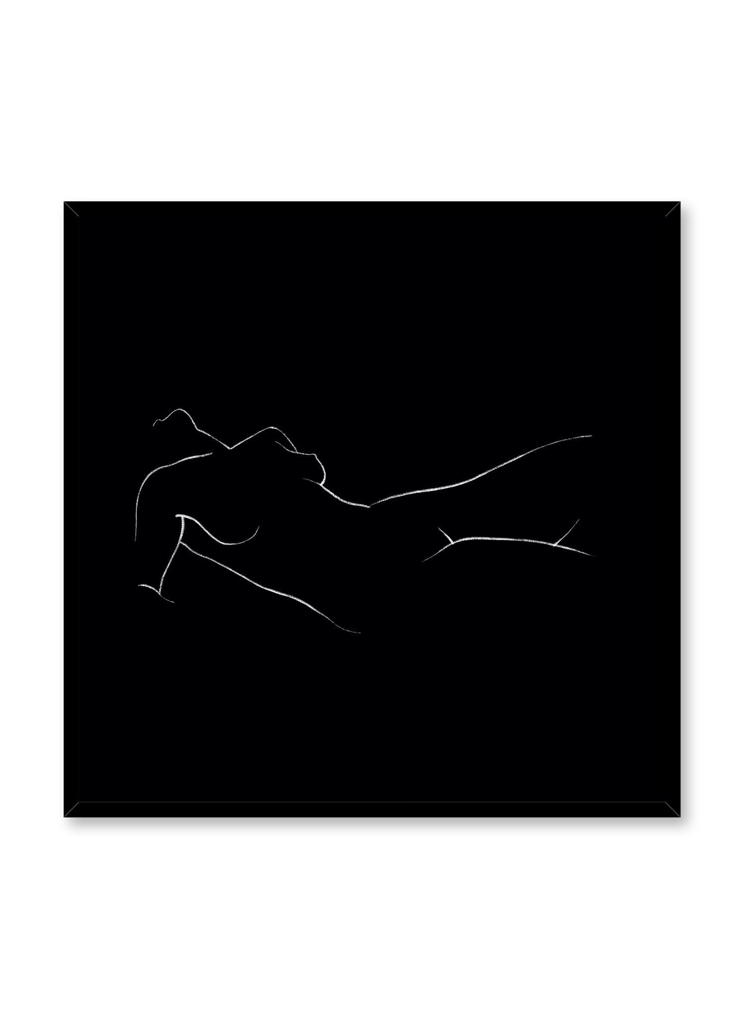 Black Nude Landscape Art Print Poster - Elegant Wall Decor for Living Room, Bedroom & Office