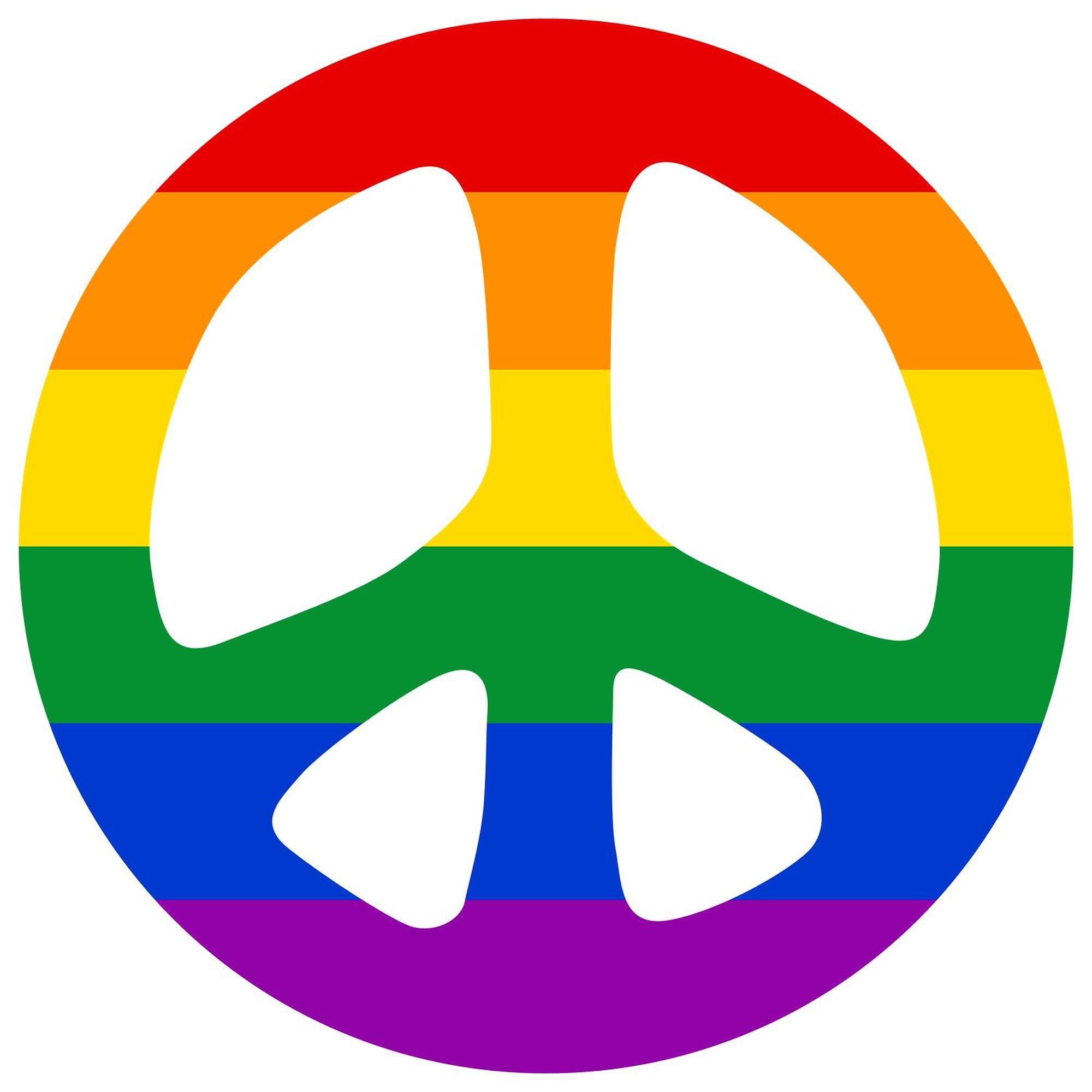 Rainbow Flag Peace Square Sticker - 3x3 Inch Waterproof Car Bumper Decal - LGBTQ+ Pride Sticker for Cars, Laptops, Windows | Perfect for Pride Month, Parades & LGBTQ Support