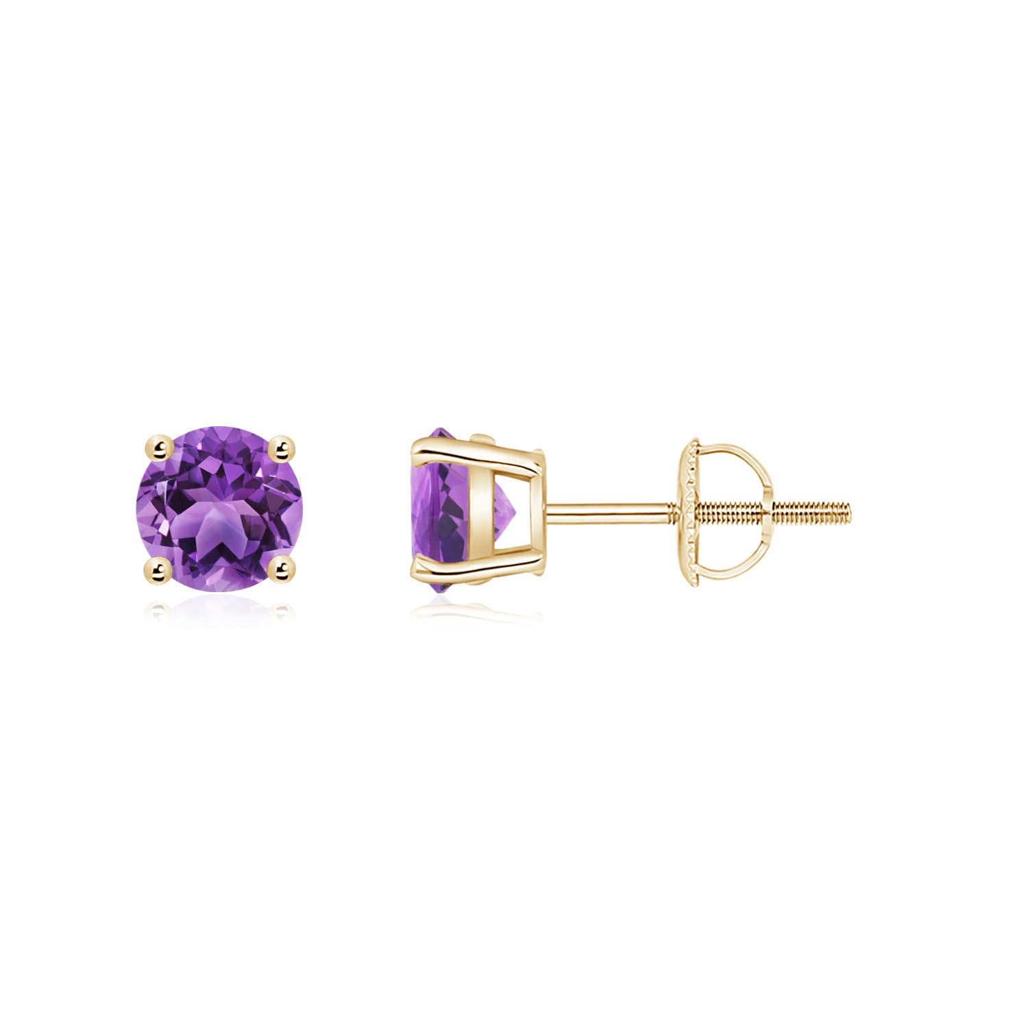 Natural Amethyst Stud Earrings in Sterling Silver, 14K Gold & Platinum | February Birthstone Jewelry for Women – Perfect for Birthdays, Anniversaries, Weddings & Engagement Gifts