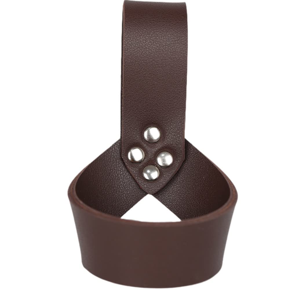 Authentic Medieval Scabbard Belt - Premium Leather Sword Holder for Renaissance Knight & Viking Costume - LARP Accessories (Brown) - Perfect for Cosplay, Historical Reenactments & Themed Events
