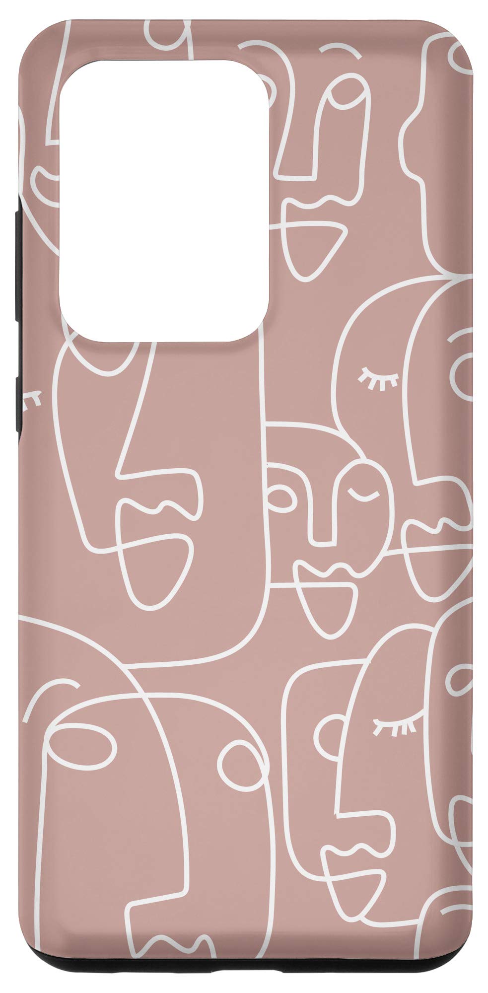 Galaxy S20 Ultra Minimalist Face Line Art Phone Case - Aesthetic Neutral Design for Women, Perfect for Everyday Use and Stylish Protection