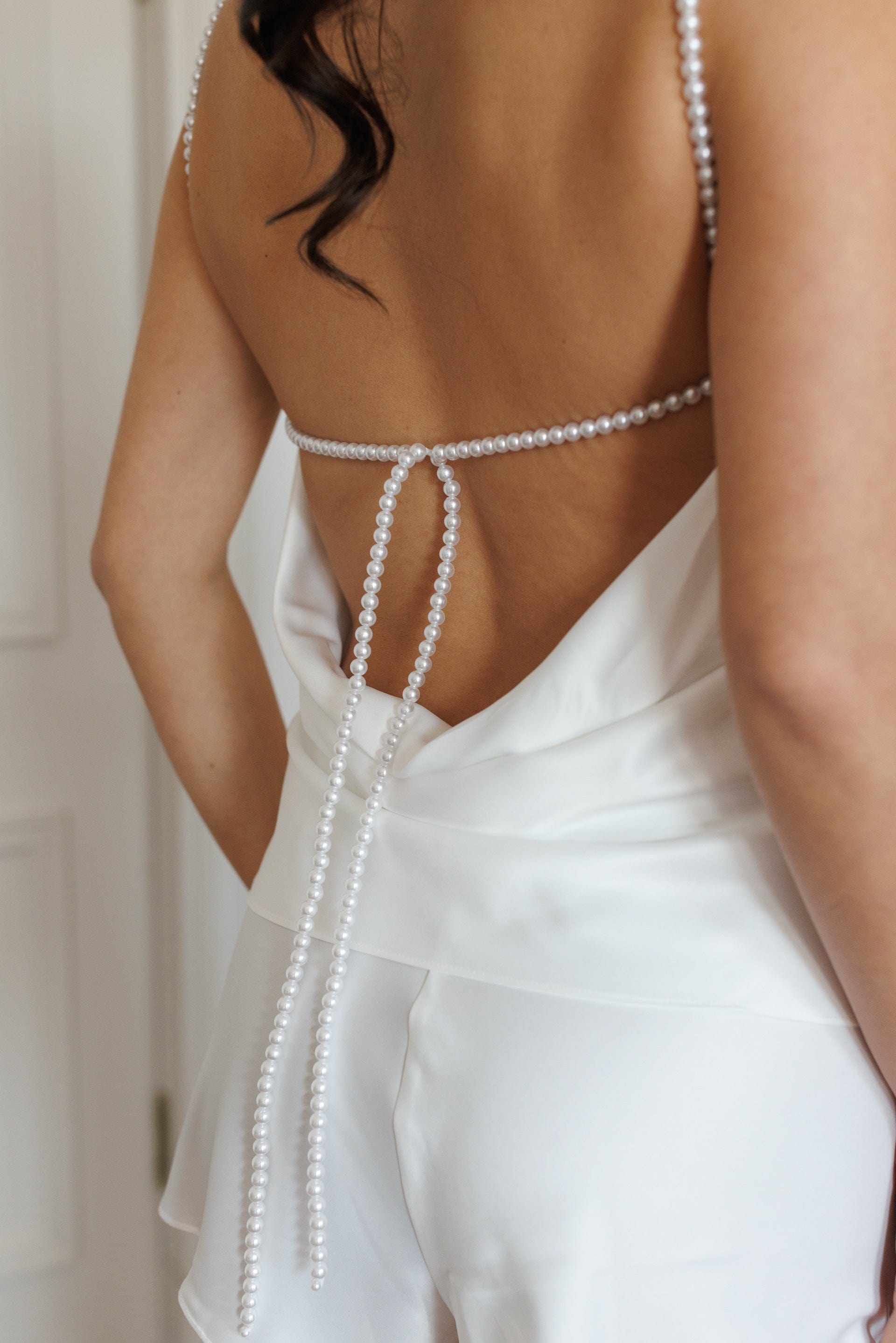 Anais Pearl Cowl Back Cami Set - Women's Elegant Lace Trim Sleeveless Top & Panties Lounge Set | Perfect for Date Night, Bridal Shower, or Sleepwear