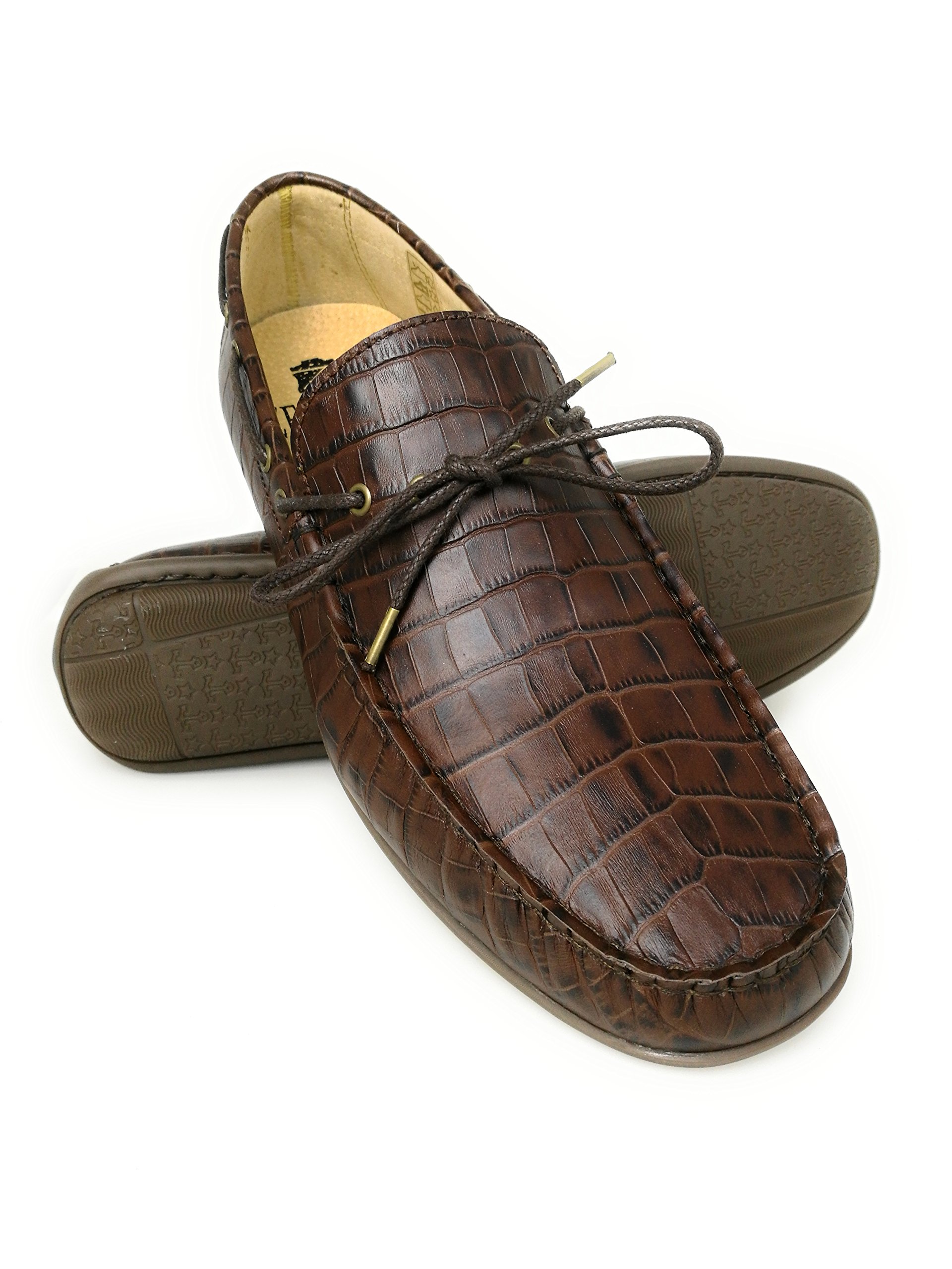 Zerimar Genuine Leather Boat Shoes for Men - Comfortable Nautical Moccasins in Sizes 46-50 | Perfect for Sailing, Casual Wear & Outdoor Activities