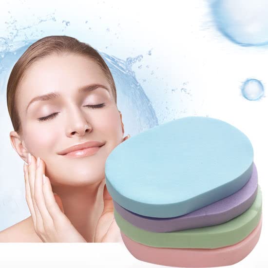 4 Pack Facial Sponges - 100% Cellulose Makeup Remover Pads, Compressed Cleansing Sponges for Gentle Face Washing & Makeup Removal - Ideal for SPA, Massage, and Daily Skincare Routine