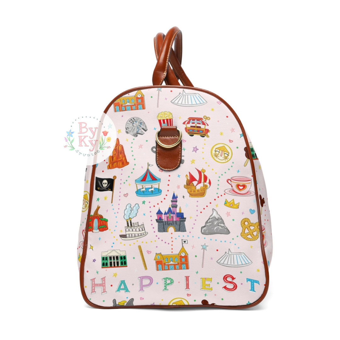 **PREORDER: Happiest Place Waterproof Duffle Bag – Lightweight, Durable Travel & Gym Bag for Men & Women – Perfect for Beach, Camping & Sports**