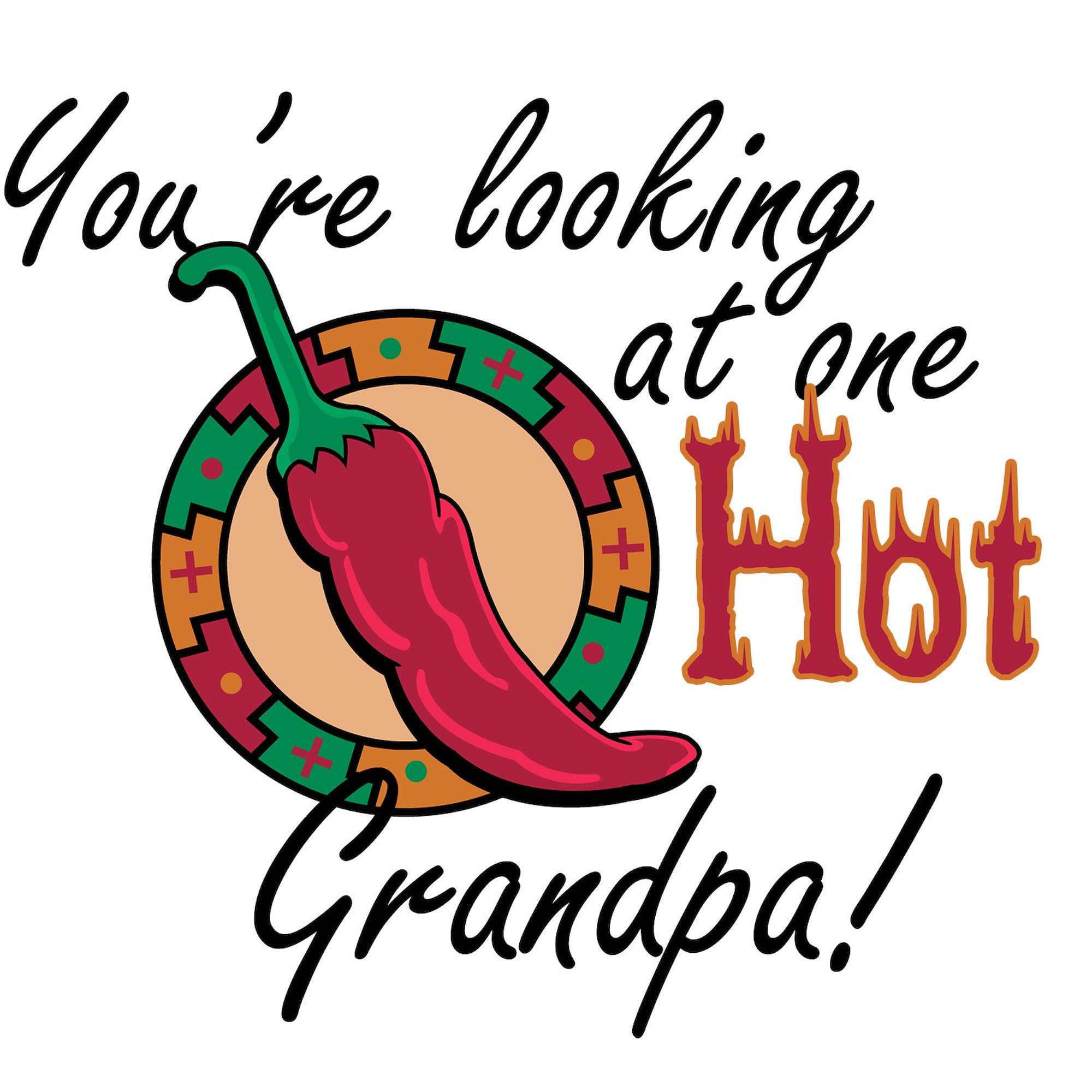 Funny 'You're Looking At One Hot Grandpa!' Car Bumper Sticker - Rectangle Decal for Cars, Trucks, Laptops & Gifts - Perfect for Grandparents Day, Birthdays & Family Events