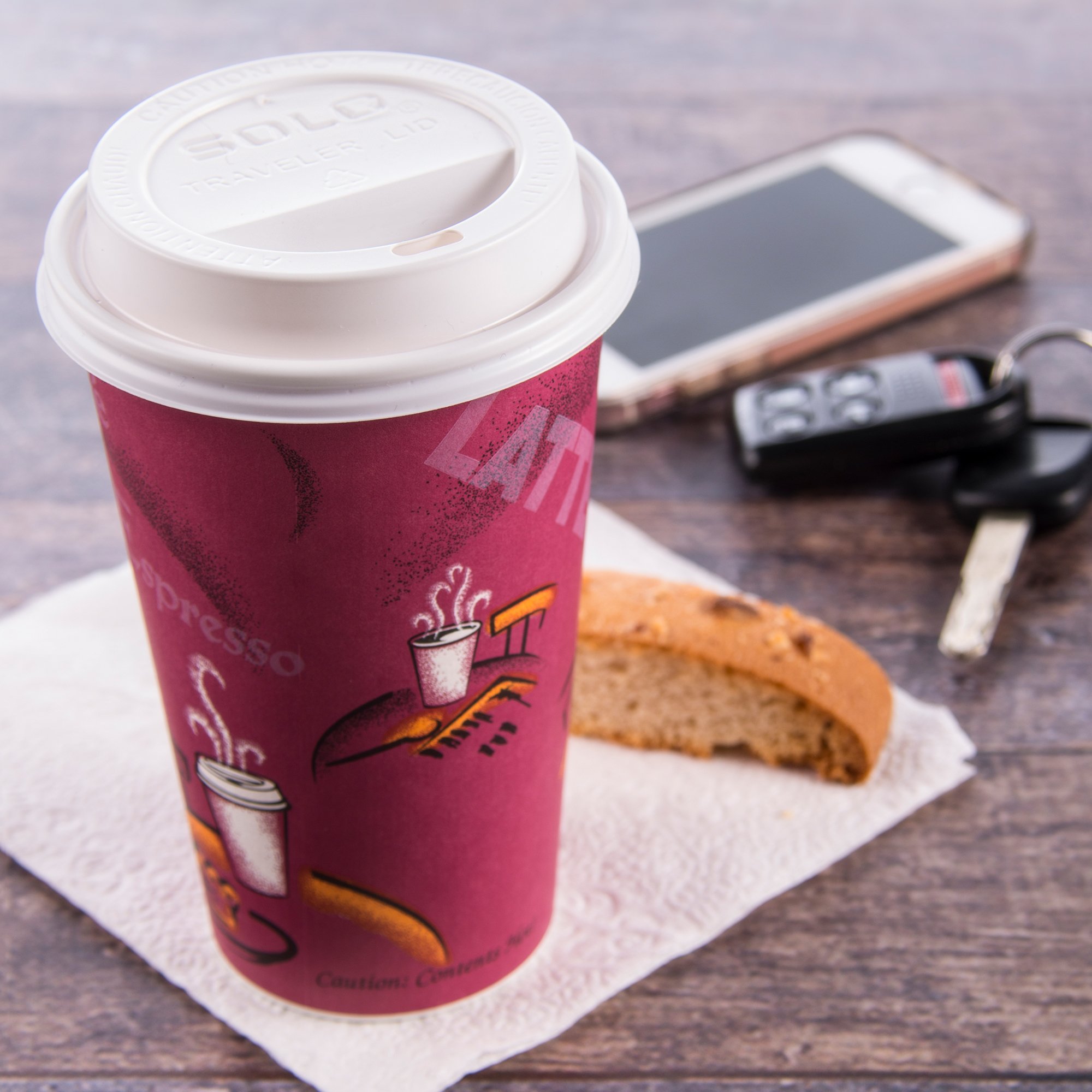 SOLO TLP316-0007 White Plastic Travel Cup Lids - 1000 Pack for 12oz Hot Paper Cups | Perfect for Coffee Shops, Offices & Takeout Restaurants