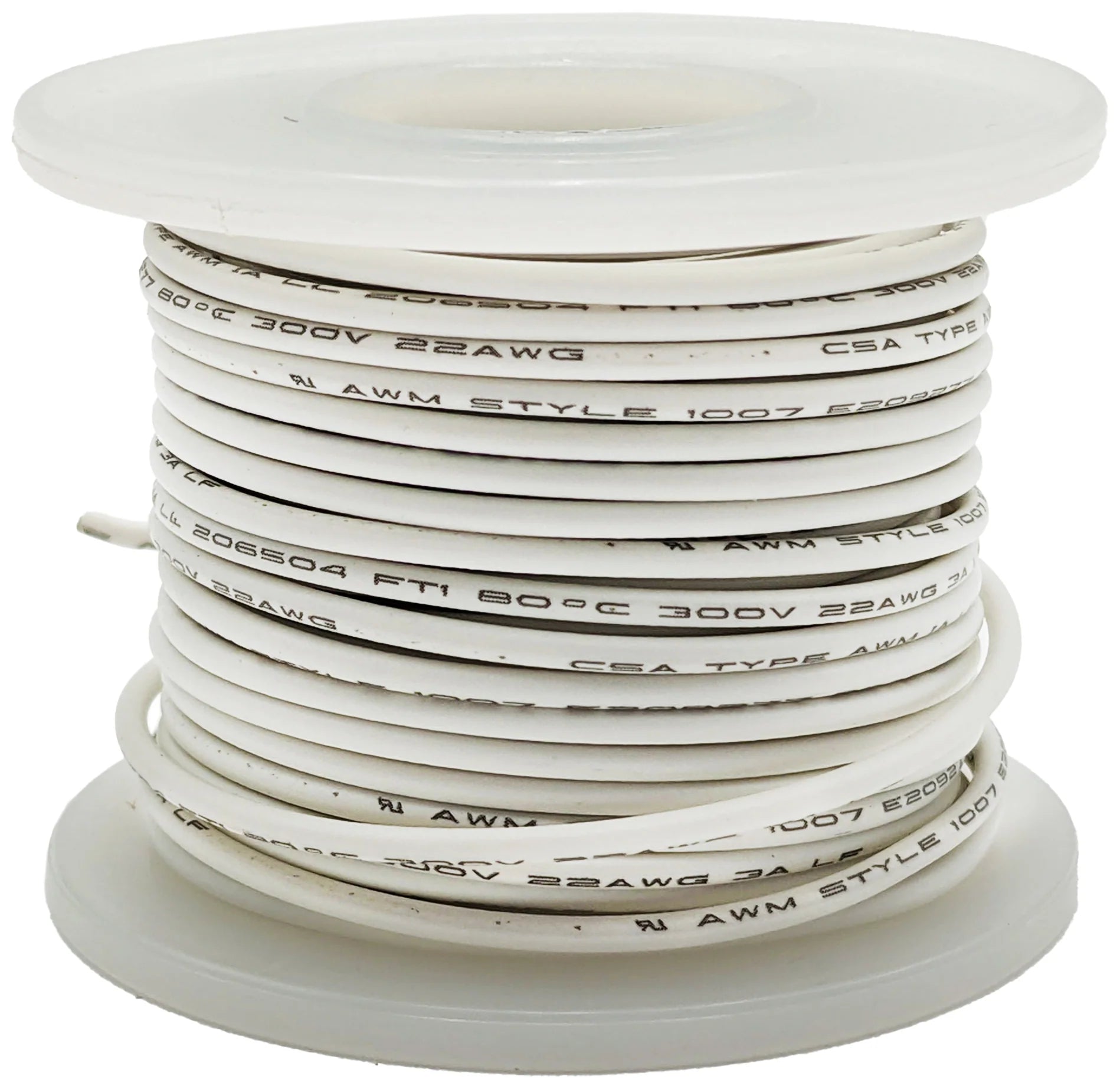 25 Feet White 22 Gauge Stranded Hook Up Wire - Tinned Copper PVC Insulated Electrical Wire (300V) for DIY Electronics, Automotive Wiring & Home Appliances