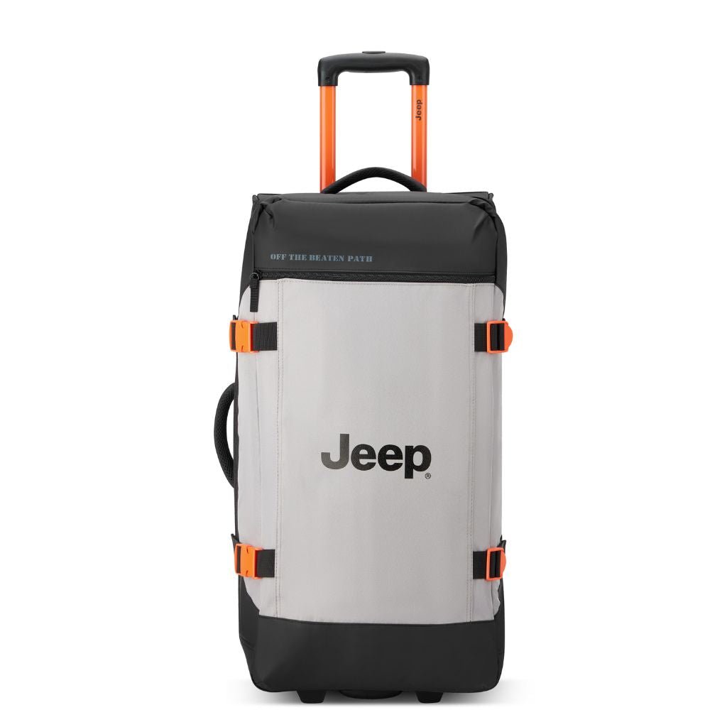 Jeep 2 Wheel 29-Inch Rolling Duffle Bag - Water-Resistant Grey Drizzle Luggage for Travel, Gym & Outdoor Adventures