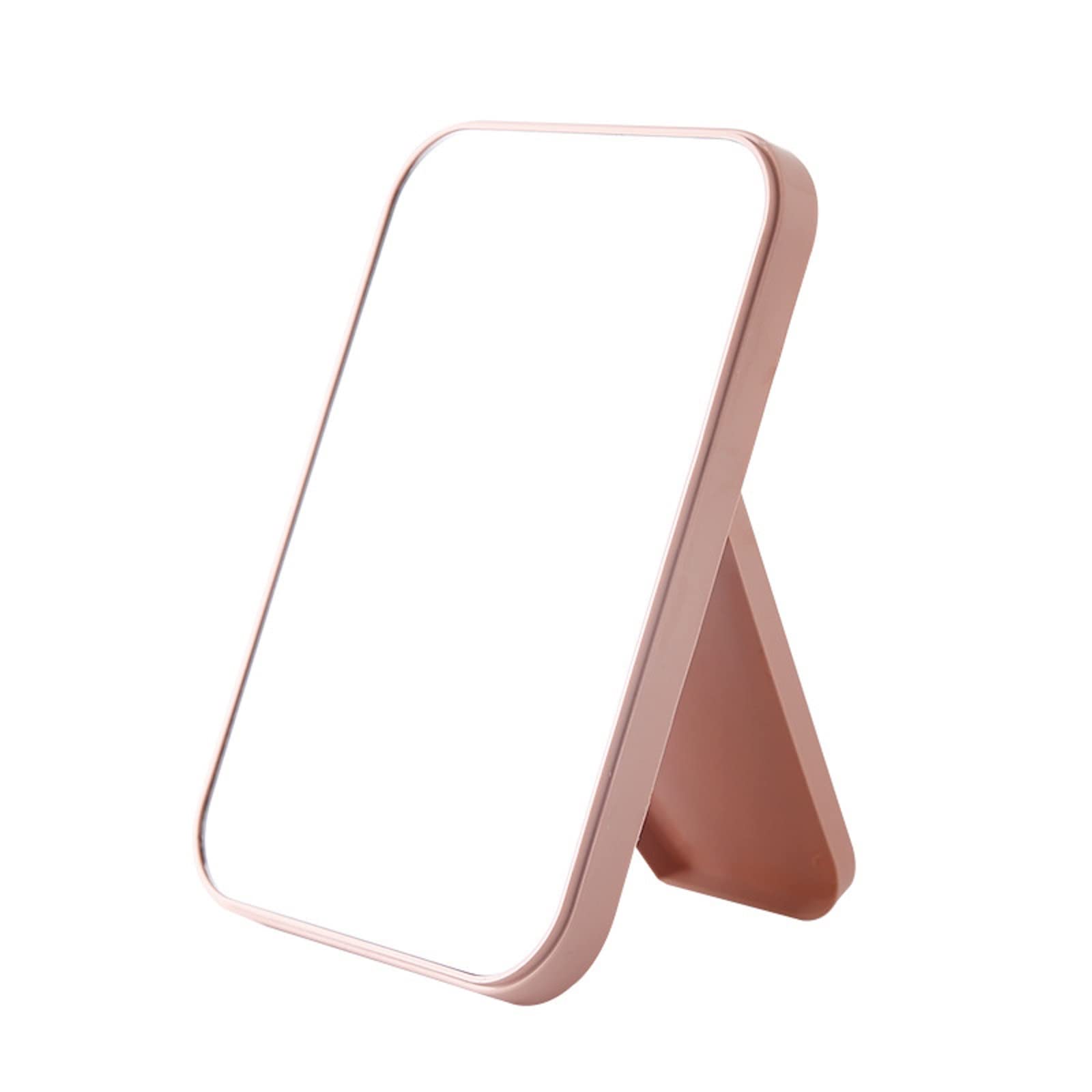 HENIJ® Portable Travel Makeup Mirror with Adjustable Stand - Foldable Square Cosmetic Mirror for Women & Girls, Lightweight & Compact Design - Perfect for Home, Travel, Gym & Dorm (Pink, 1 Pack)