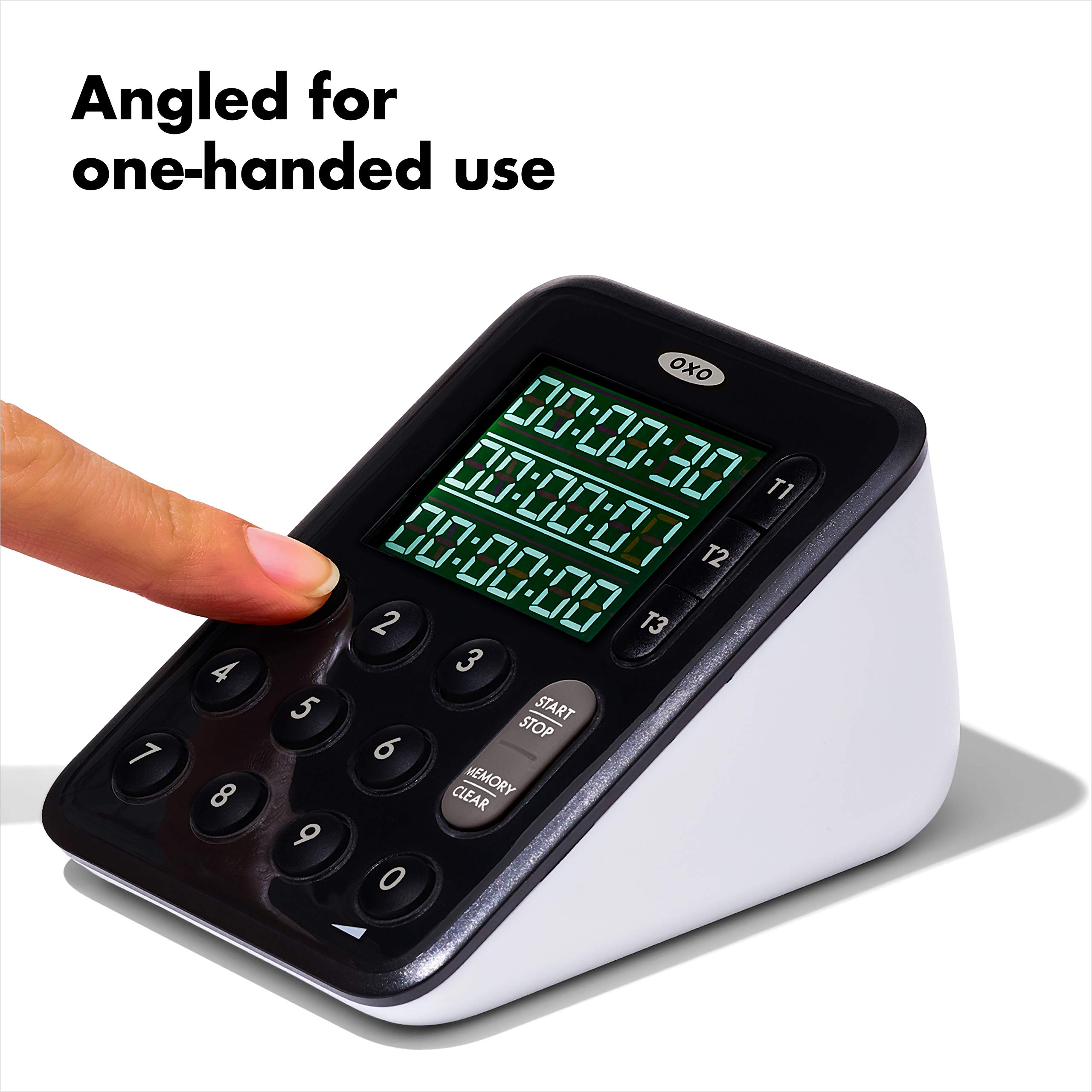 OXO Good Grips Digital Triple Kitchen Timer - Black | Countdown & Stopwatch Function | Perfect for Baking, Cooking, and Meal Prep