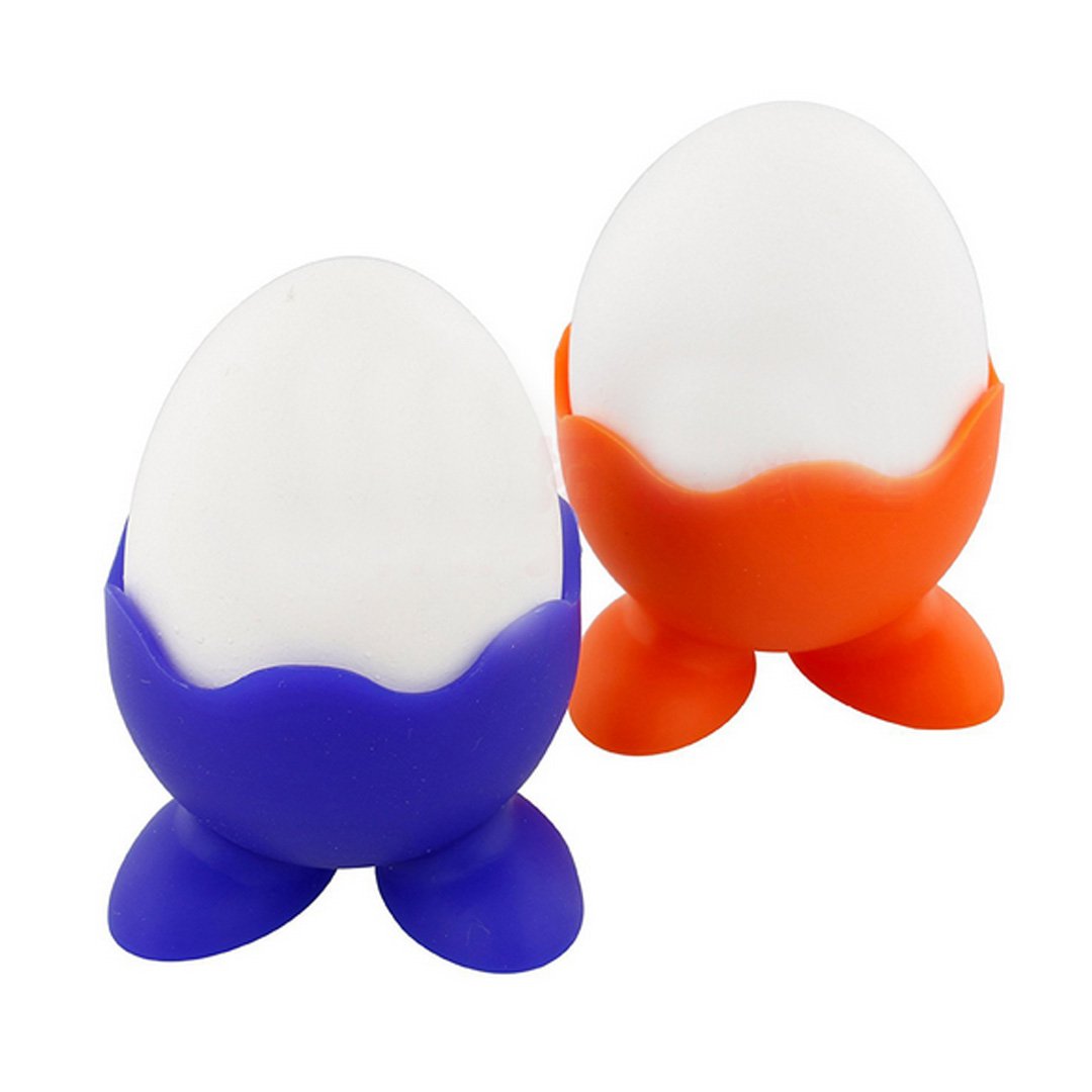 LABANCA 4-Piece Silicone Soft Boiled Egg Holder Set - Colorful Rainbow Egg Cups & Egg Separator - Perfect for Breakfast, Kitchen & Dining - Ideal for Easter, Brunch, and Kids' Meals