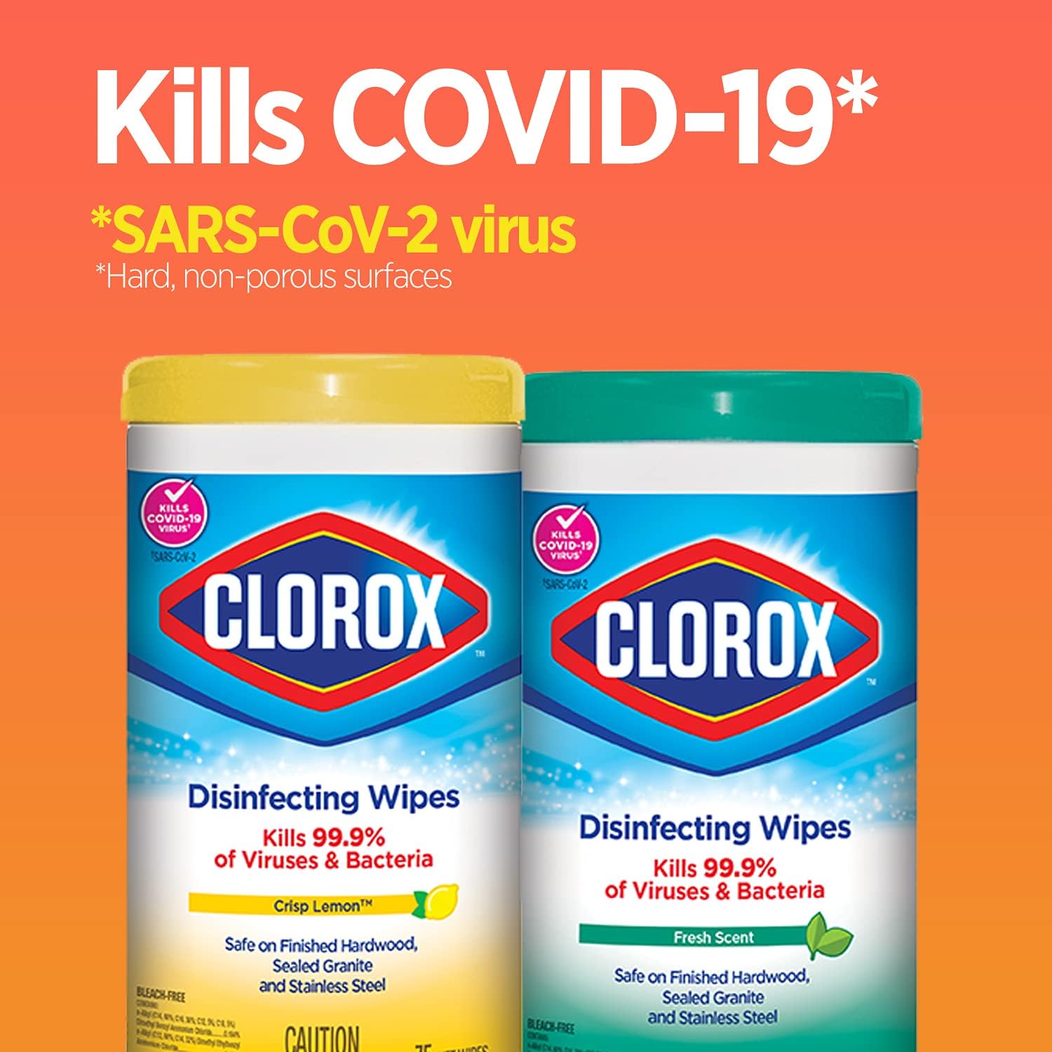 Clorox 01593CT Disinfecting Wipes - Fresh Scent, 7