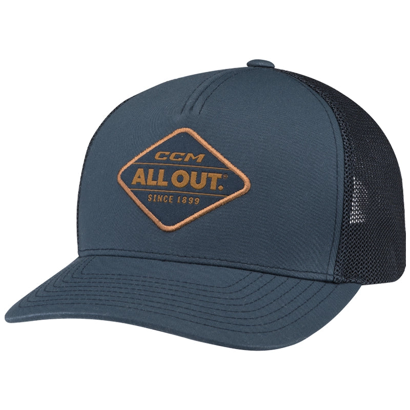 CCM All Outside Meshback Trucker Cap - French Navy | Breathable & Lightweight Baseball Hat for Men & Women | Perfect for Outdoor Sports, Running, Hiking & Casual Wear