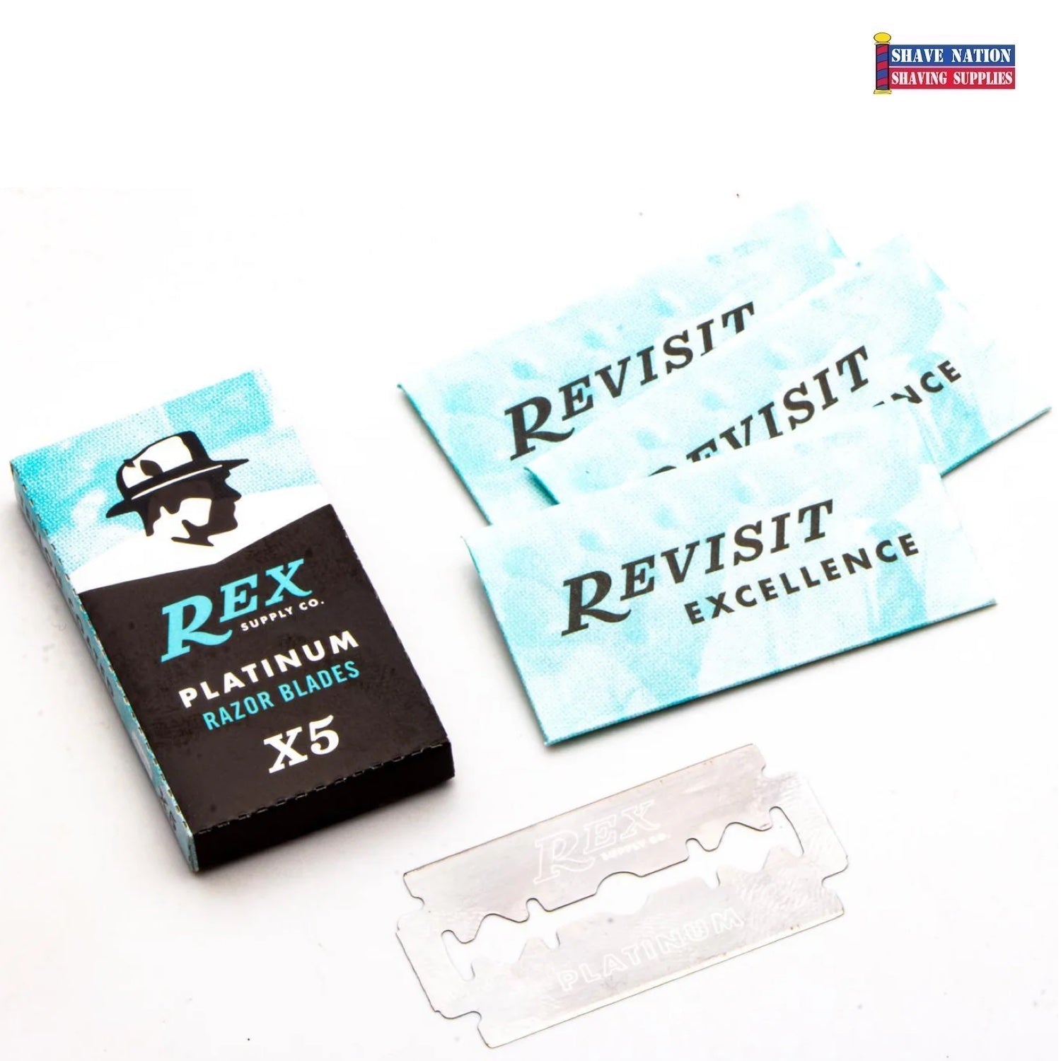 Rex Supply Platinum Double Edge Razor Blades - 5 Pack for Smooth Shaving | Perfect for Men's Grooming & Travel Shaving Kits