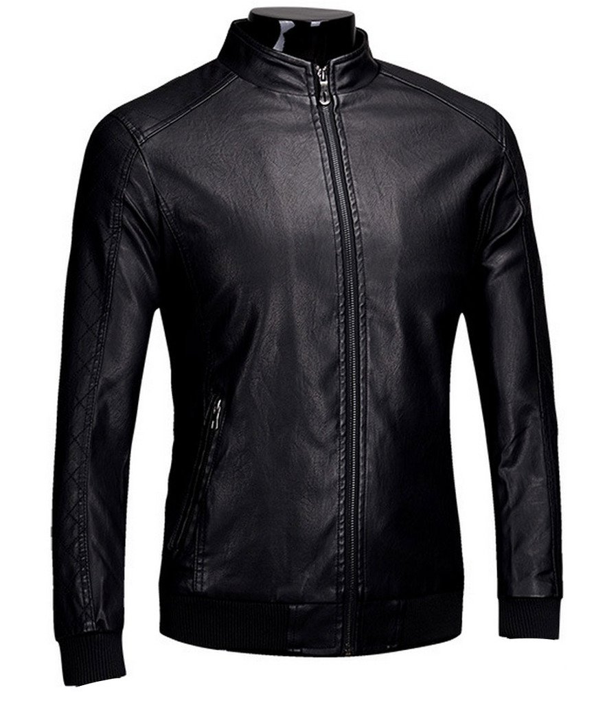 Double Plus Open DPO Men's Faux Leather Winter Fleece Bomber Jacket - Warm Stylish Outerwear for Cold Weather, Casual Wear & Urban Fashion