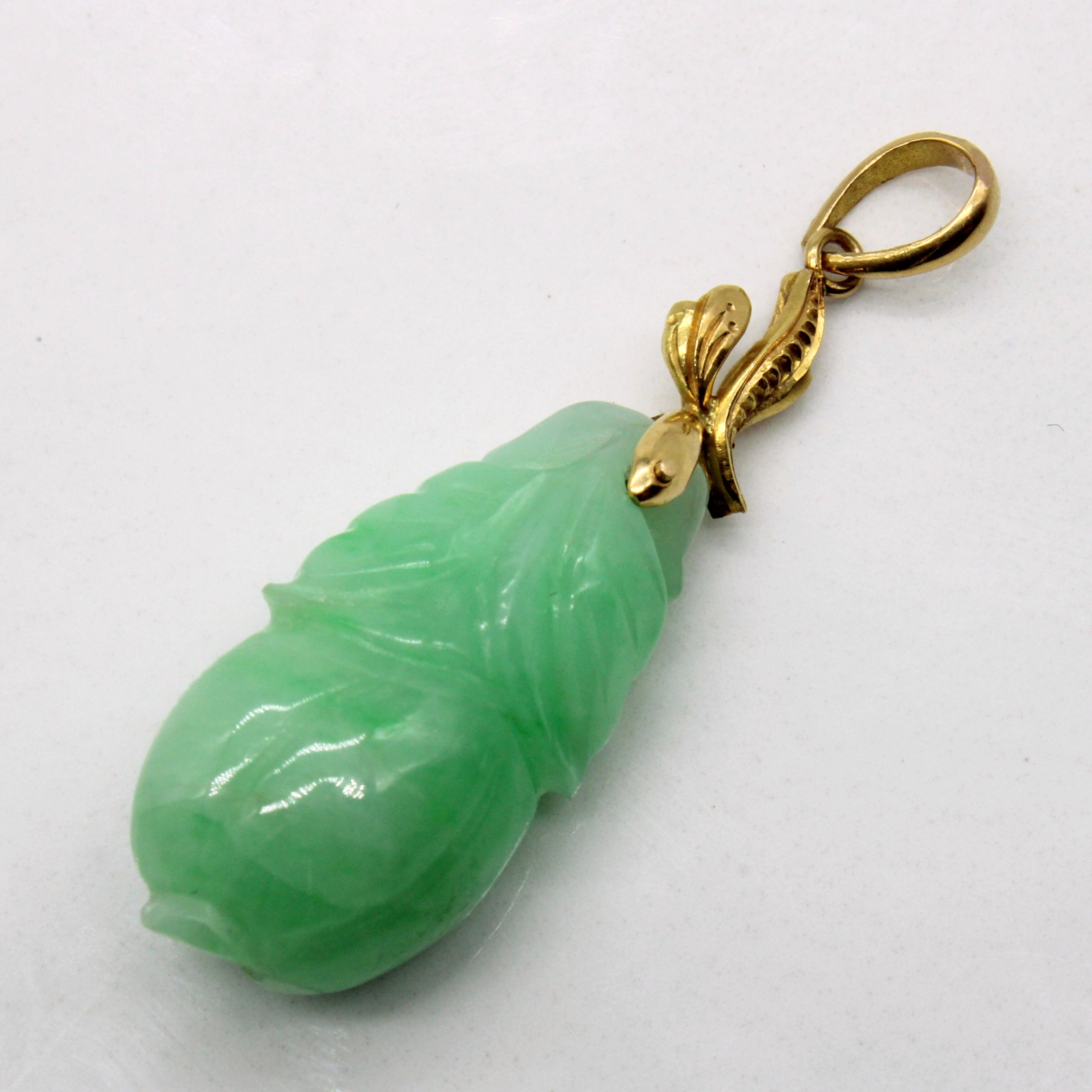 18K Gold Jadeite Pendant Necklace - 18.50 Carat Natural Jade Gemstone Jewelry for Women | Elegant Gift for Birthday, Anniversary & Special Occasions