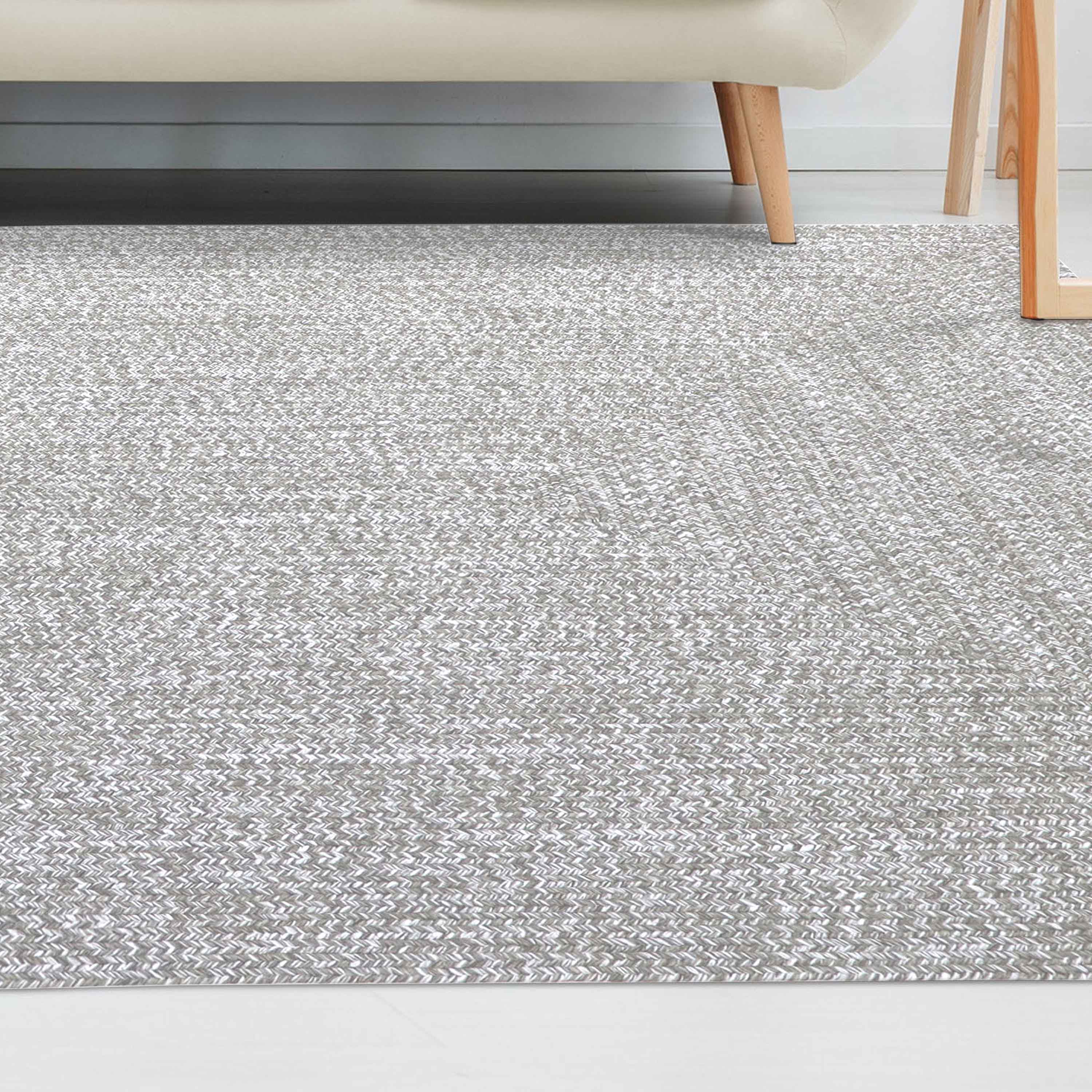 Two-Toned Braided Bohemian Area Rug - Indoor/Outdoor Use for Living Room, Patio & Bedroom Decor