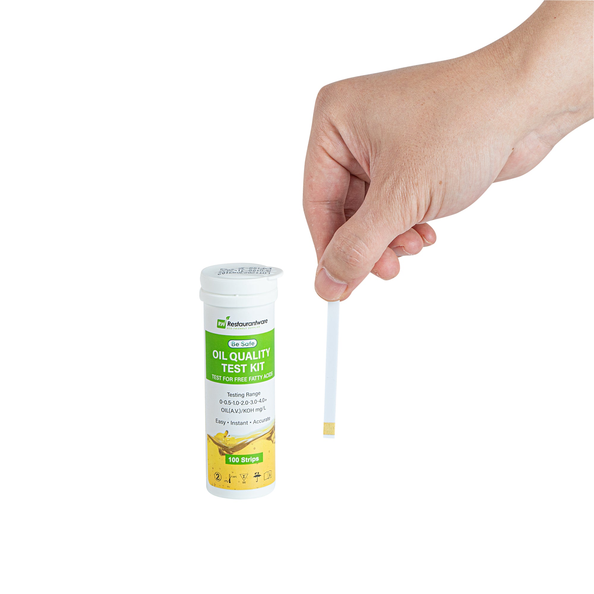 Be Safe Frying Oil Quality Test Strips - Low Range (100 Count) | Fast & Accurate Cooking Oil Testing for Restaurants & Home Kitchens