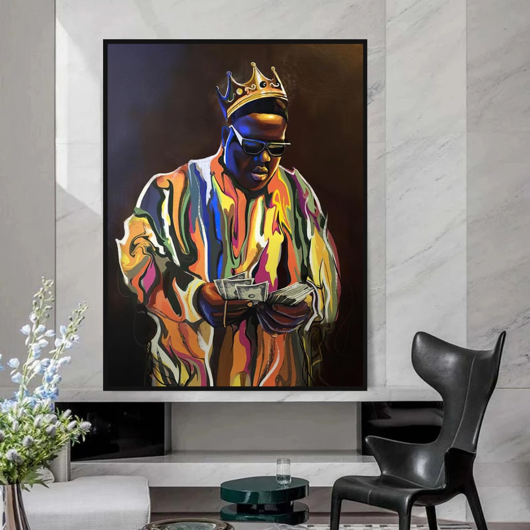 Biggie Smalls Canvas Wall Art - Authentic Hip Hop Poster for Bedroom & Living Room Decor | Notorious B.I.G. Rapper Painting