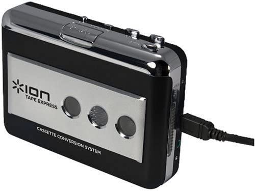 ION Tape Express Plus Cassette Player & Tape-to-Digital Converter with USB & 3.5mm Audio Output - Perfect for Digitizing Old Cassettes, Music Recording, and Audio Archiving