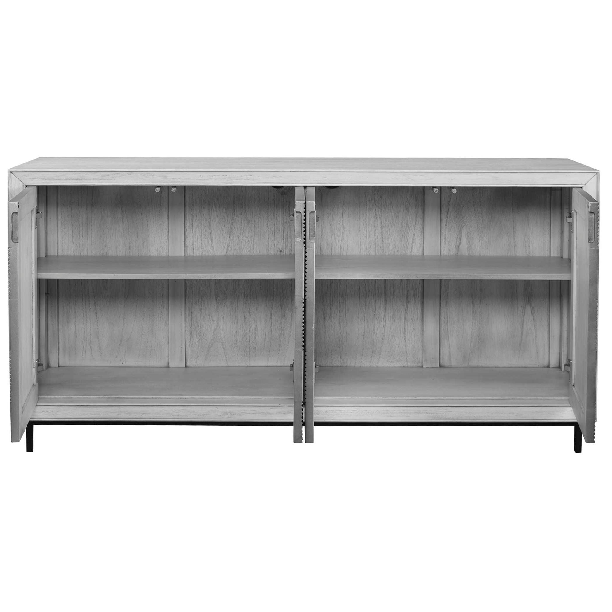 Checkerboard 4-Door Storage Cabinet in Gray - Perfect for Home, Office, or Garage Organization