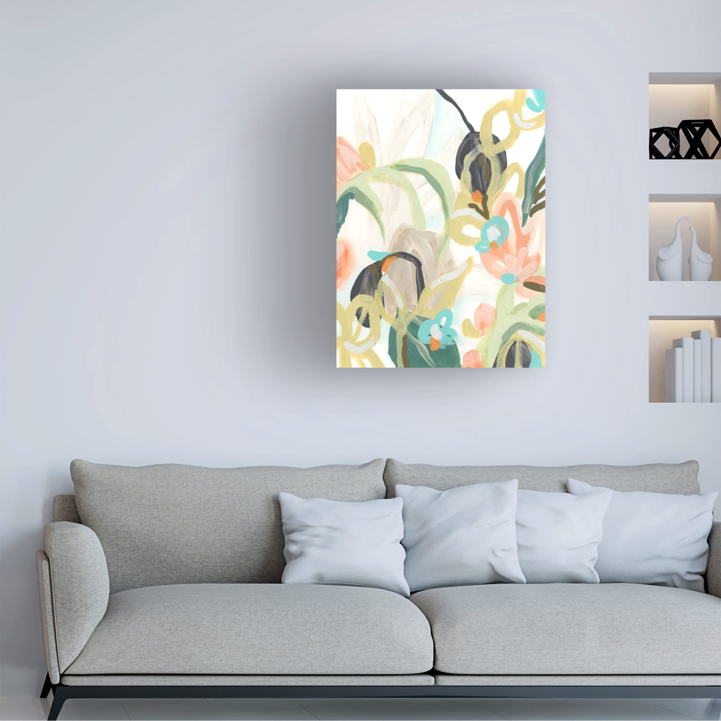 Trademark Fine Art 'Tropical Jest I' Canvas Wall Art by June Erica Vess - Vibrant Tropical Painting for Living Room, Bedroom & Office Decor