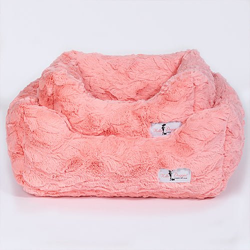 Soft & Cozy Peach Dog Bed for Small to Medium Dogs - Perfect for Cuddling, Napping & Relaxing at Home