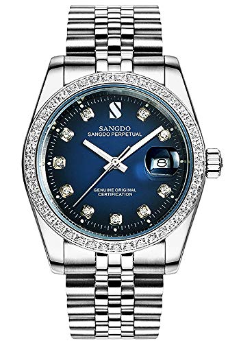 Silver With Blue Dial