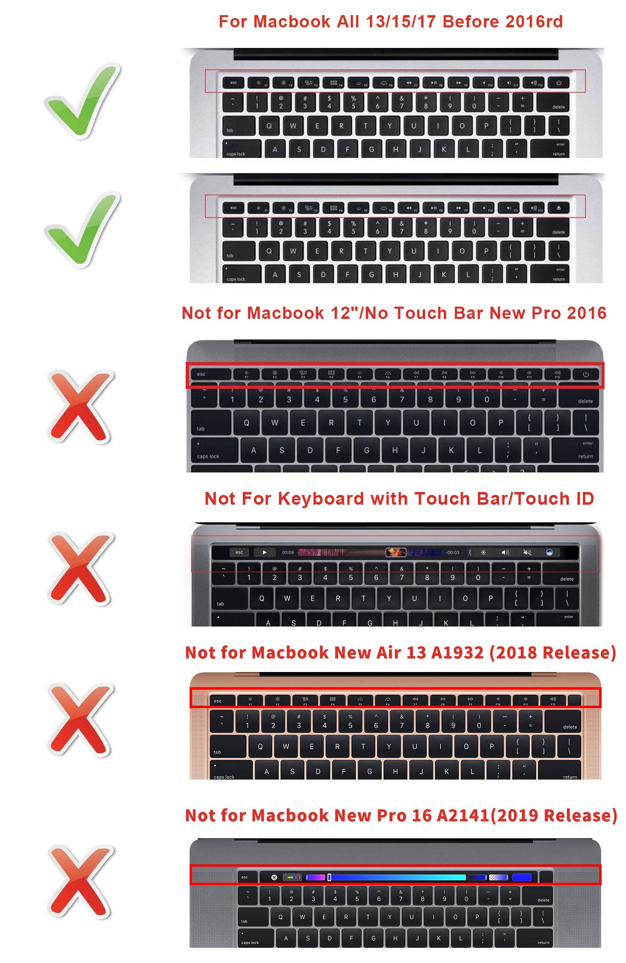 HRH Korean Silicone Keyboard Cover Skin for MacBook Air 13
