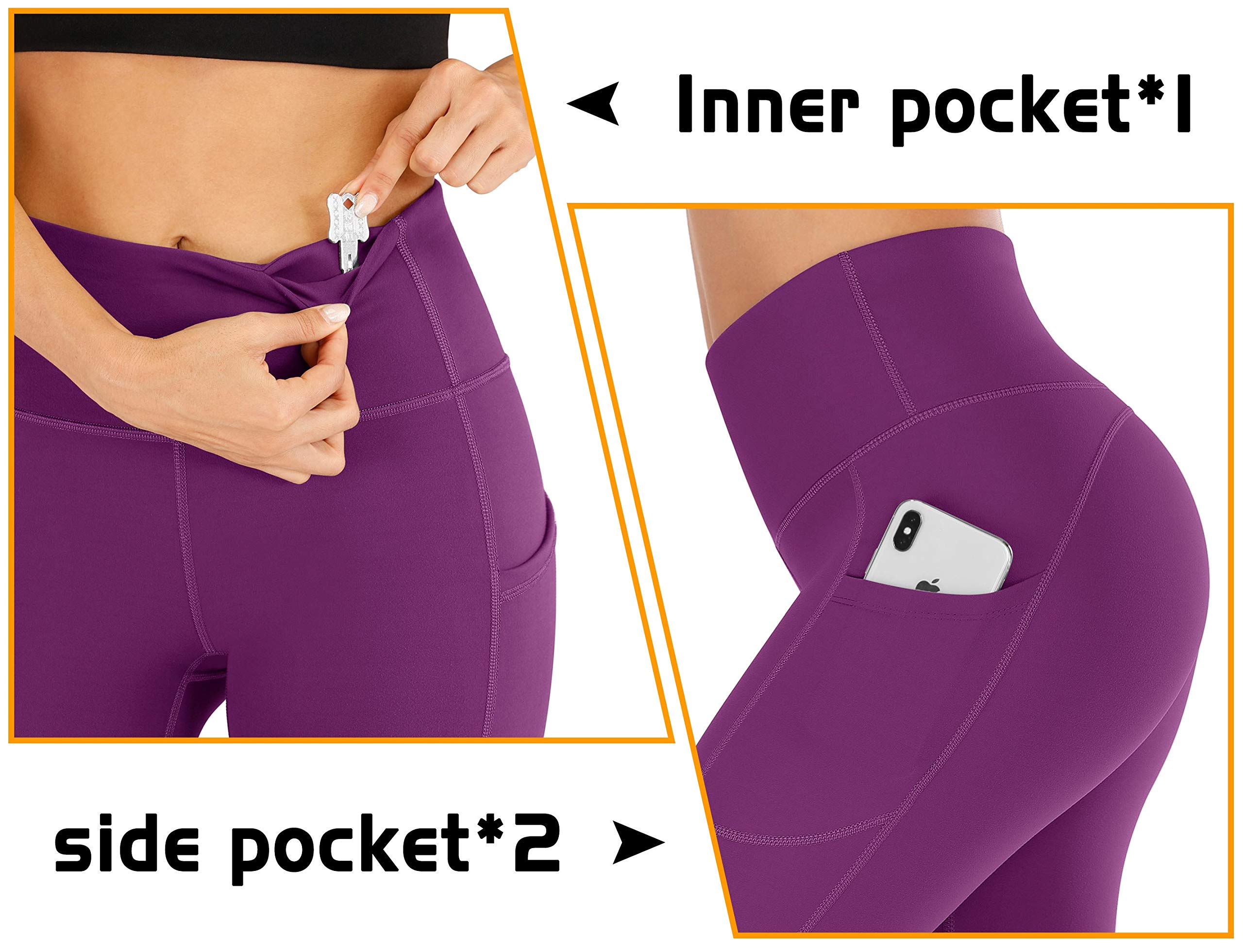 IUGA High Waisted Yoga Pants for Women with Pockets - Workout Capri Leggings for Running, Gym & Lounge - Breathable & Comfortable Yoga Capris