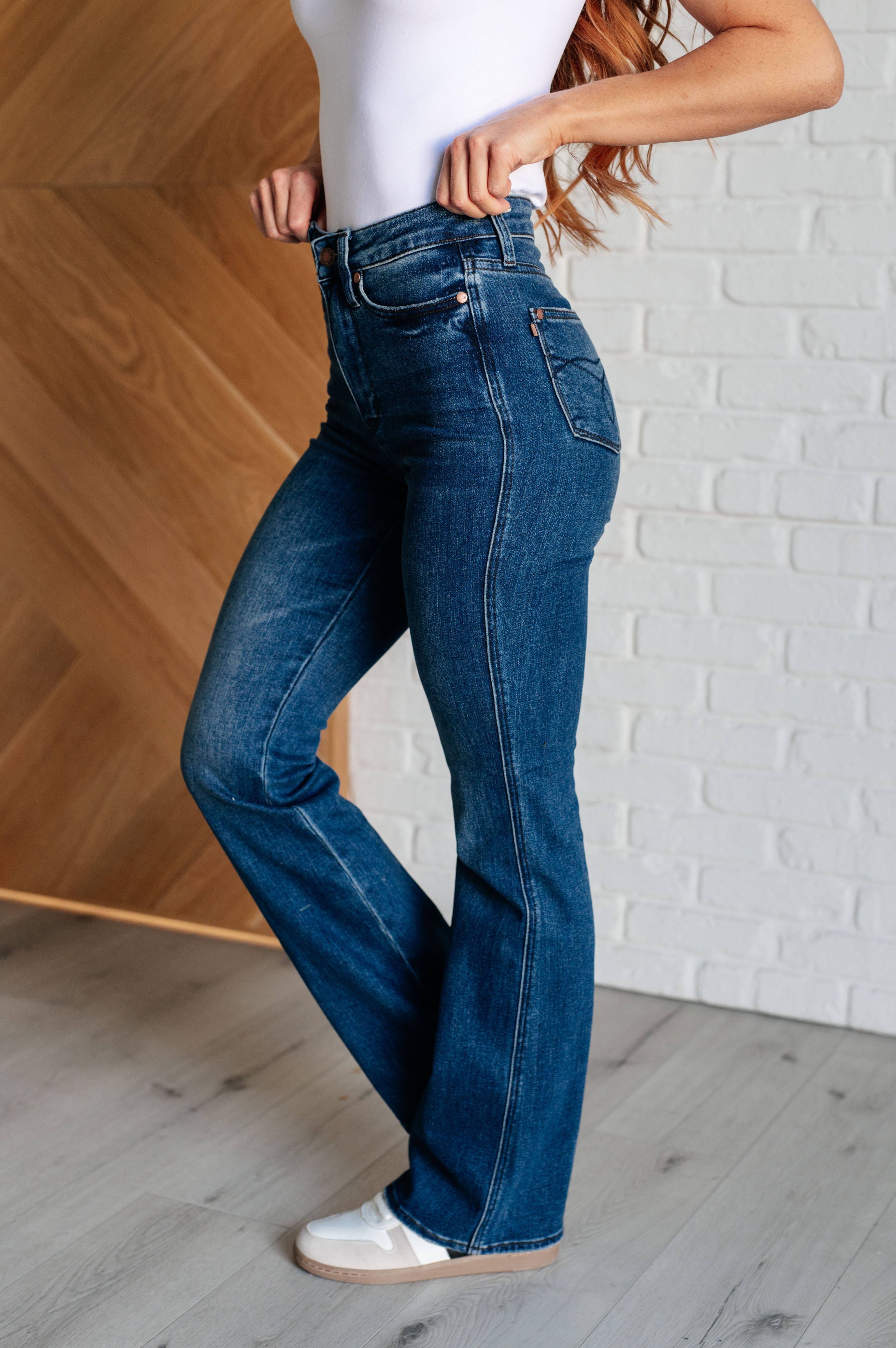 Santana High Rise Control Top Bootcut Jeans for Women - Slimming Tummy Control Denim Pants with Flared Leg | Perfect for Work, Casual Outfits & Date Nights